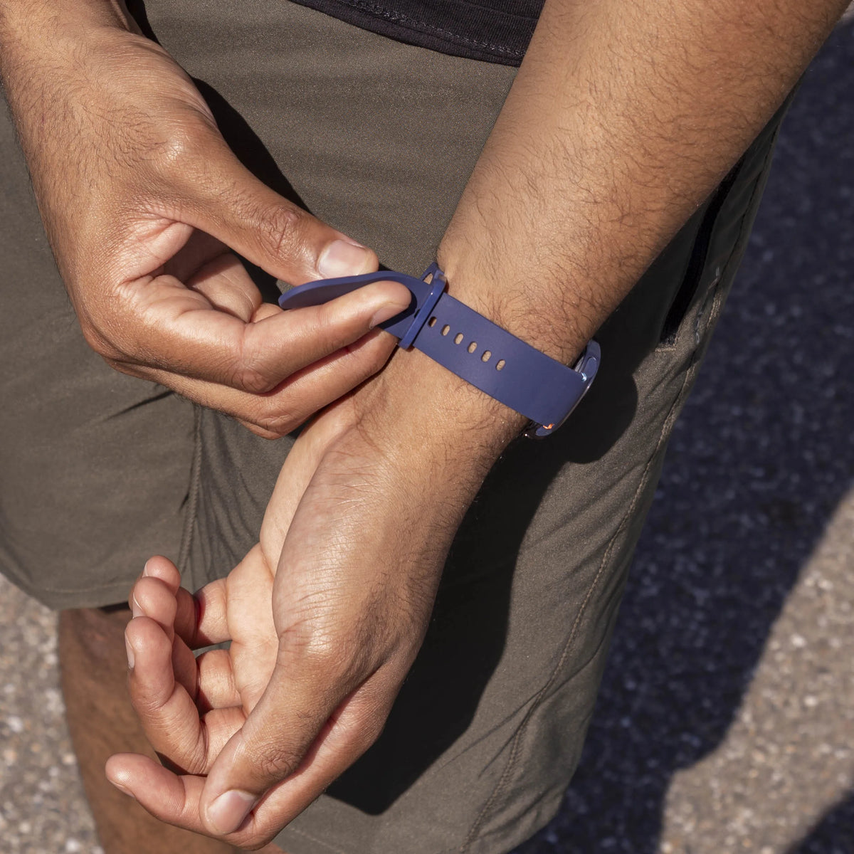 Silicone Strap, dark blue, lifestyle photo