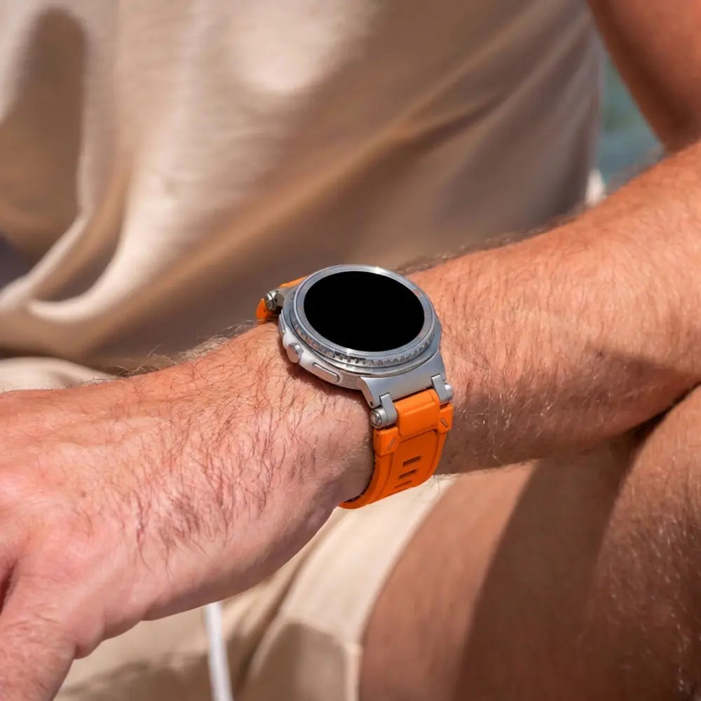 Bracelet silicone 'Explorer' Samsung Galaxy Watch 8 40mm (orange avec titane)