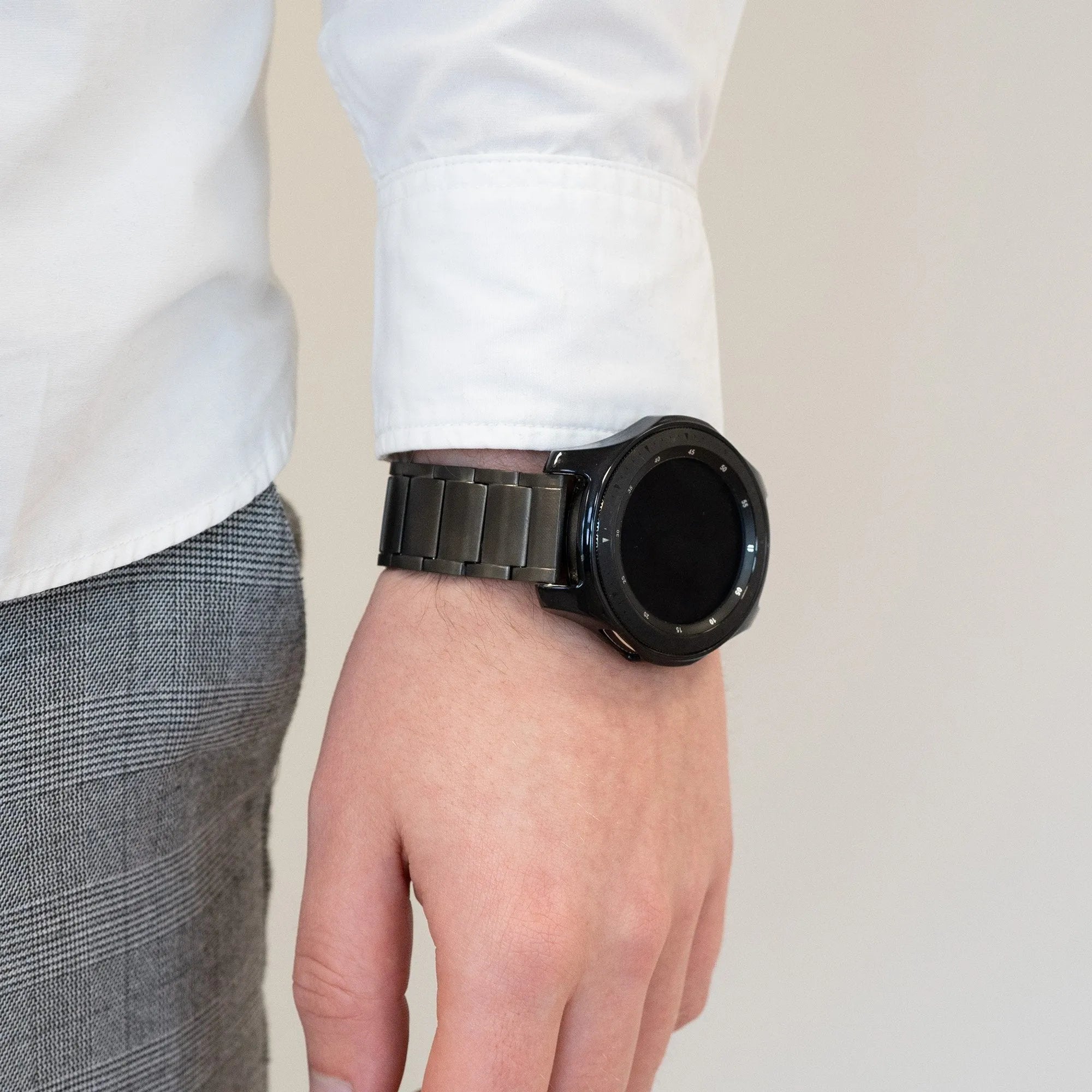 Bandz Bracelet titane avec maillons Oppo Watch X2 (graphite)
