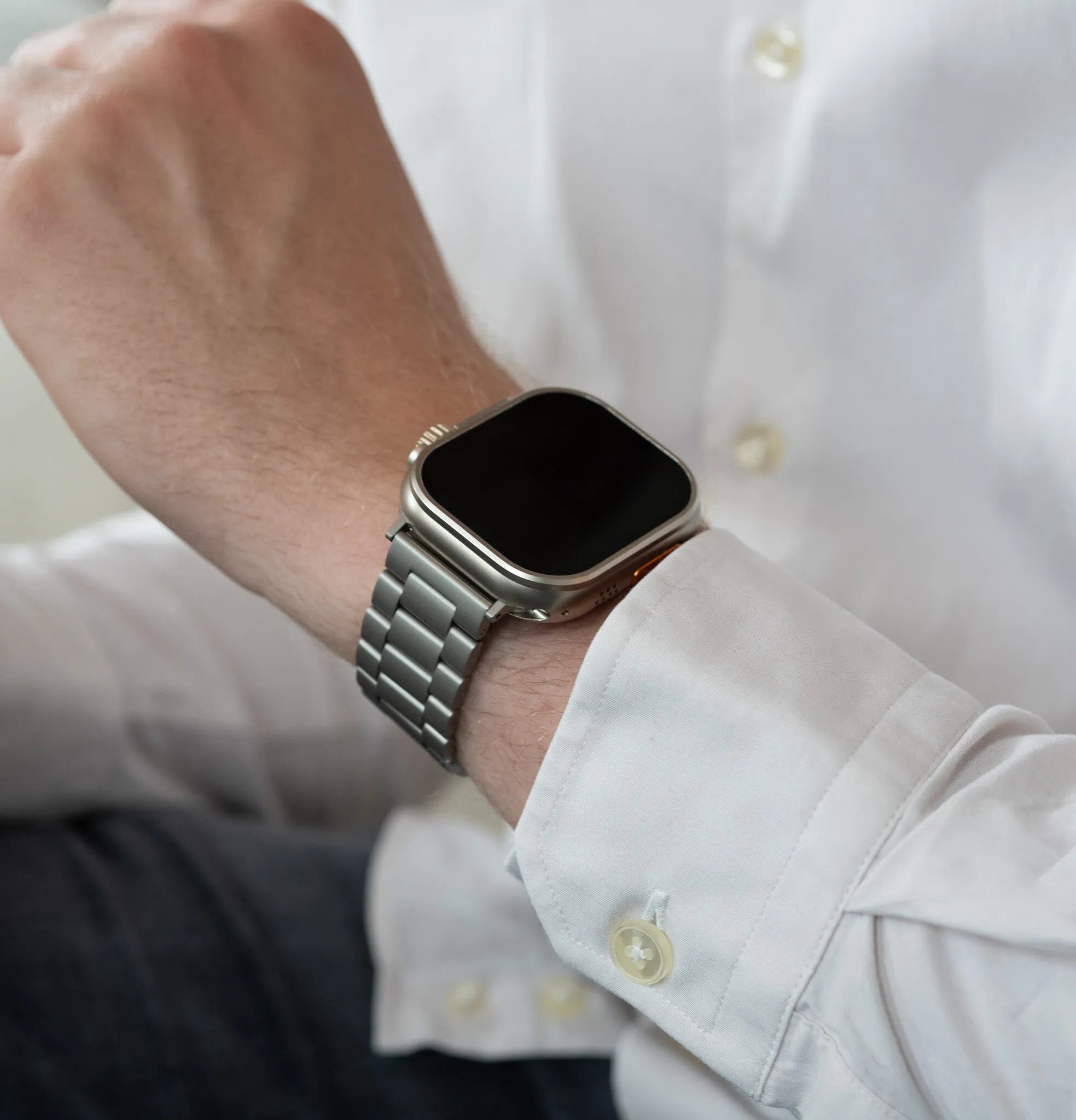 Bracelet acier Apple Watch (titane)