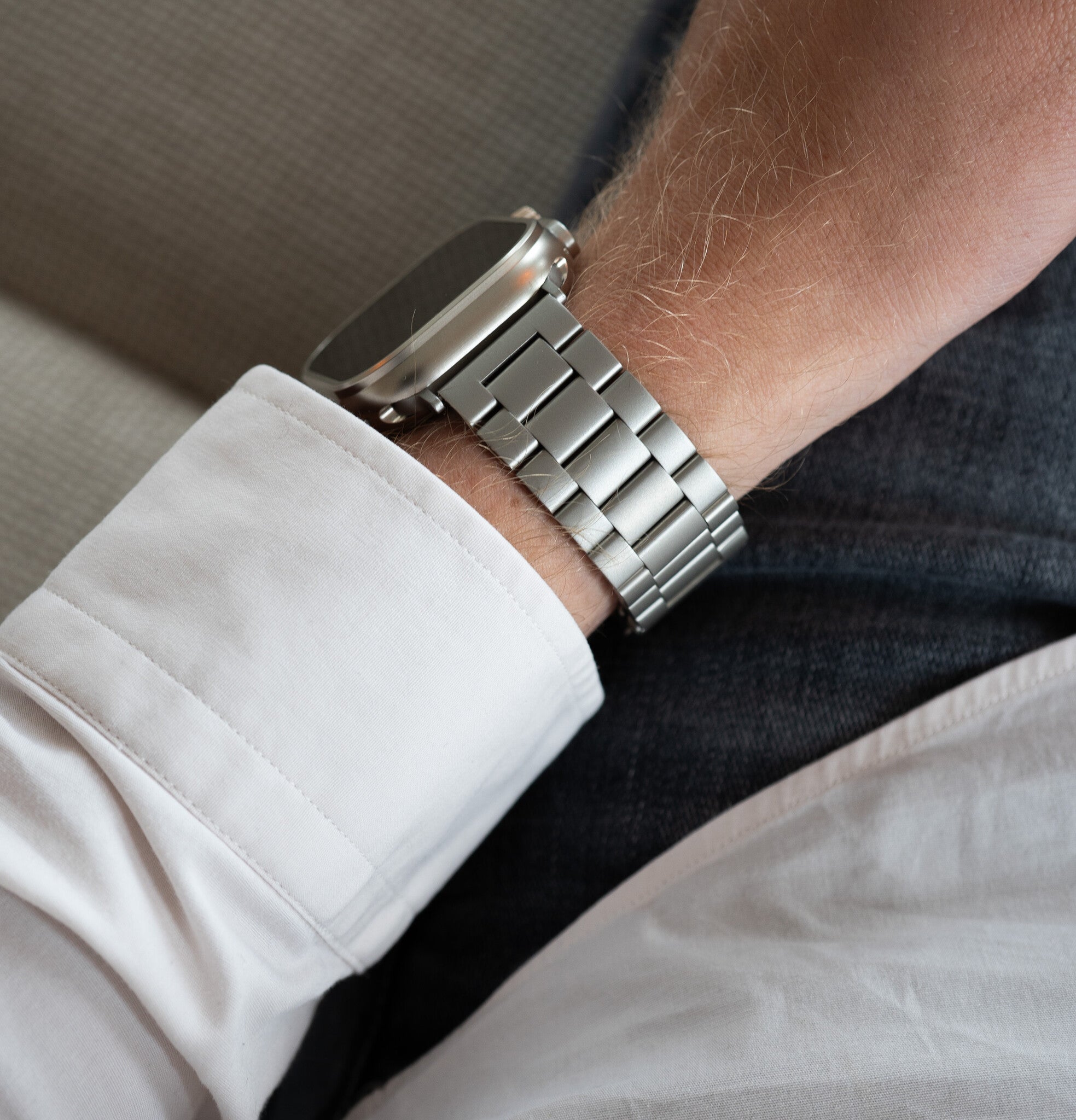 Bracelet acier Apple Watch Ultra (titane)