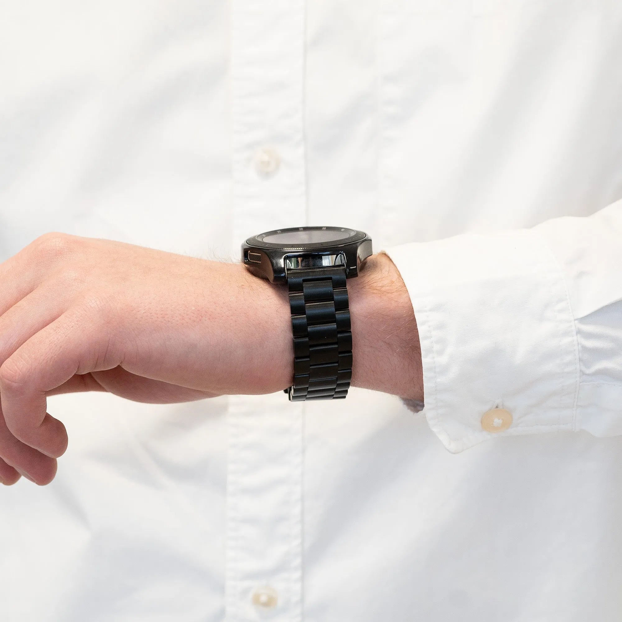 Bandz Bracelet titane avec maillons Oppo Watch X2 (noir)