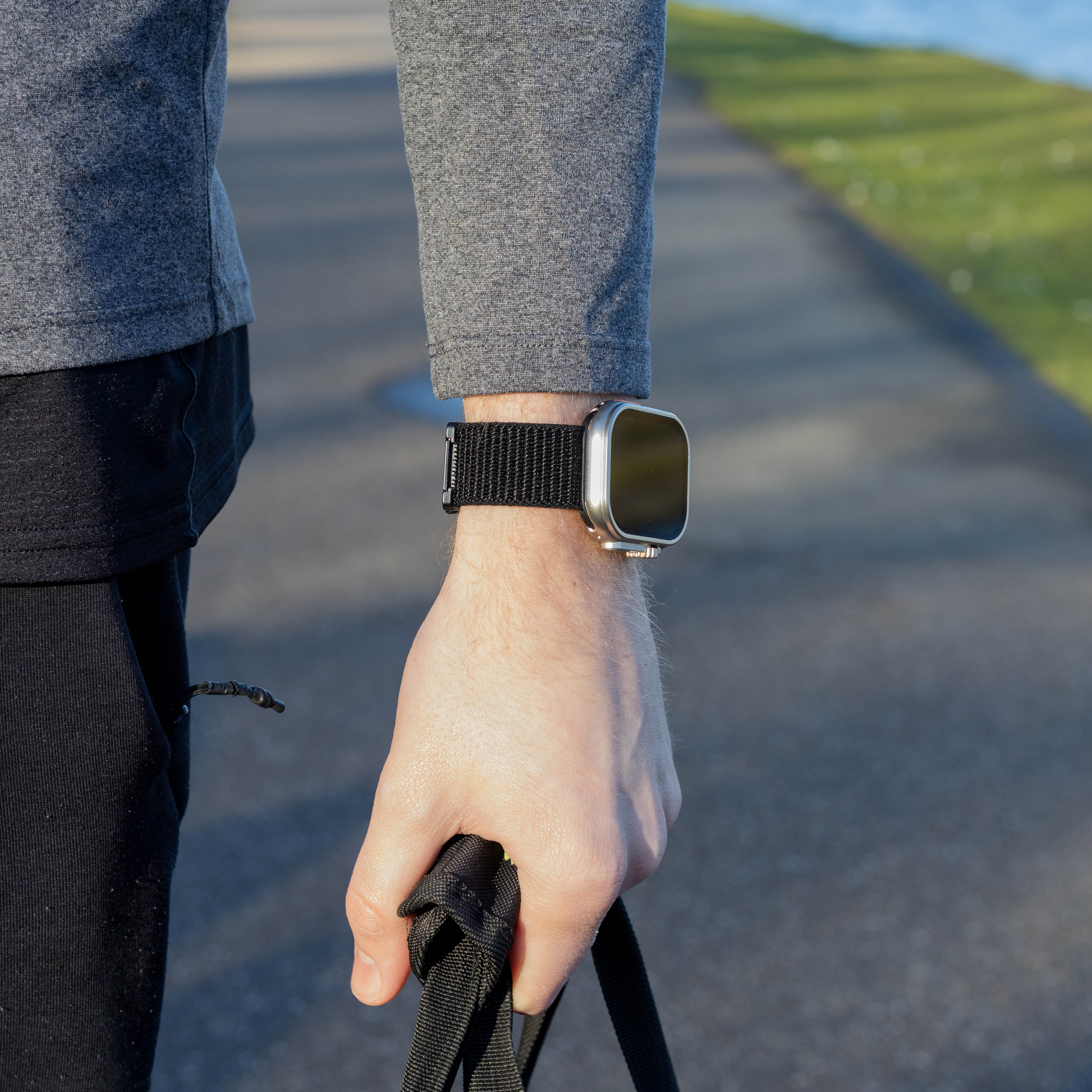Bandz Bracelet nylon 'Deluxe' boucle en P Apple Watch Ultra (noir)