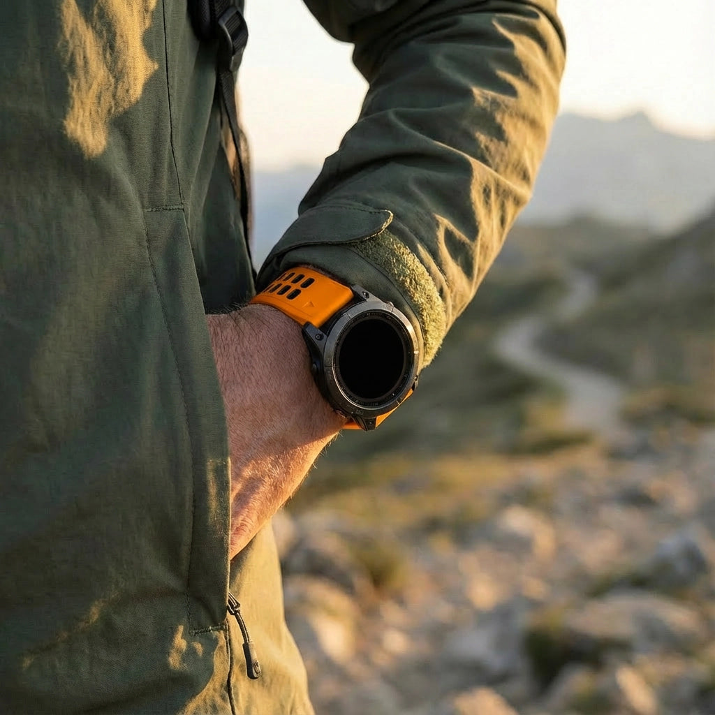 Bandz Garmin Approach S62 Buckled Sport Strap (Orange/Black)