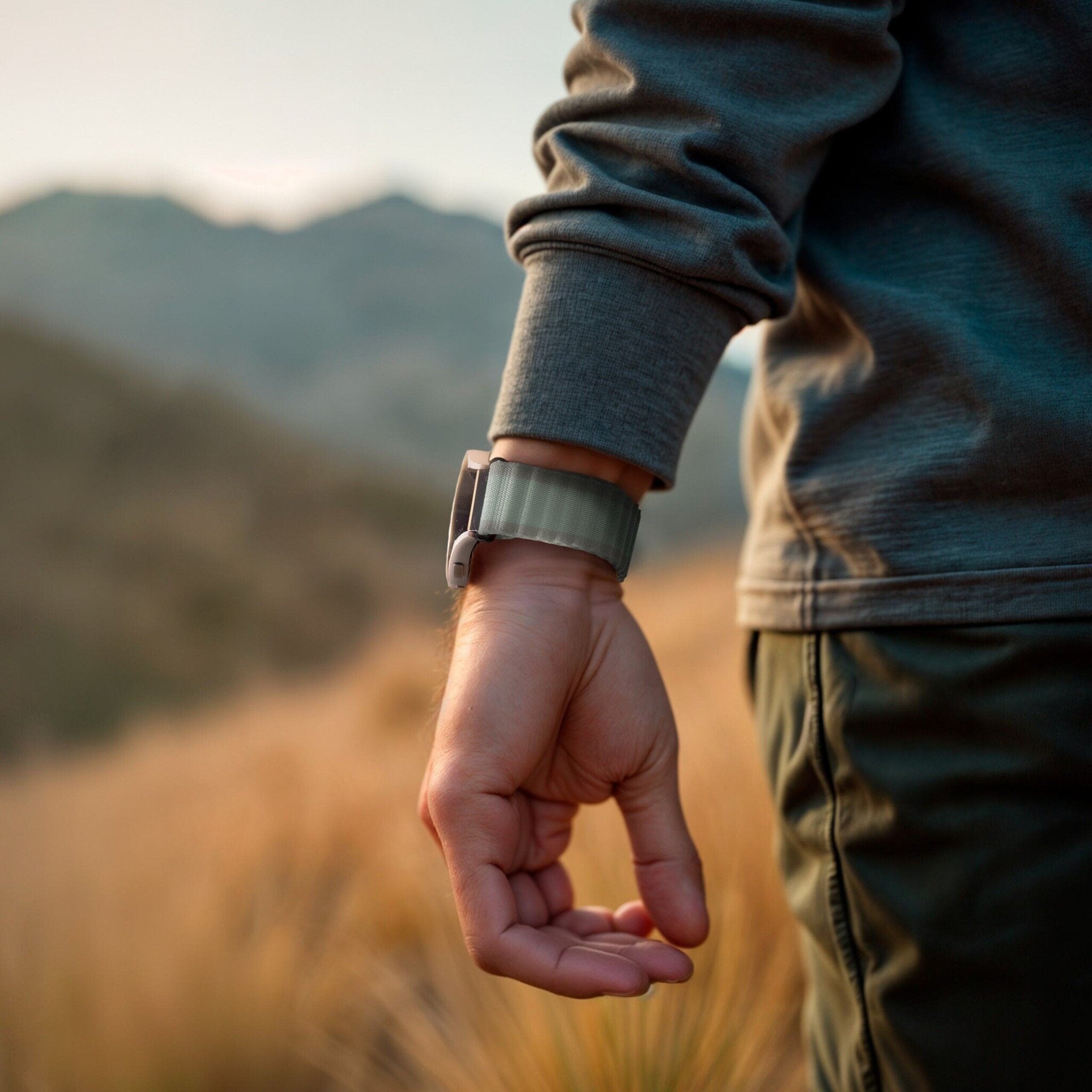 Samsung Galaxy Watch 7 - 44mm Outdoor Nylon Strap (Dark Green)