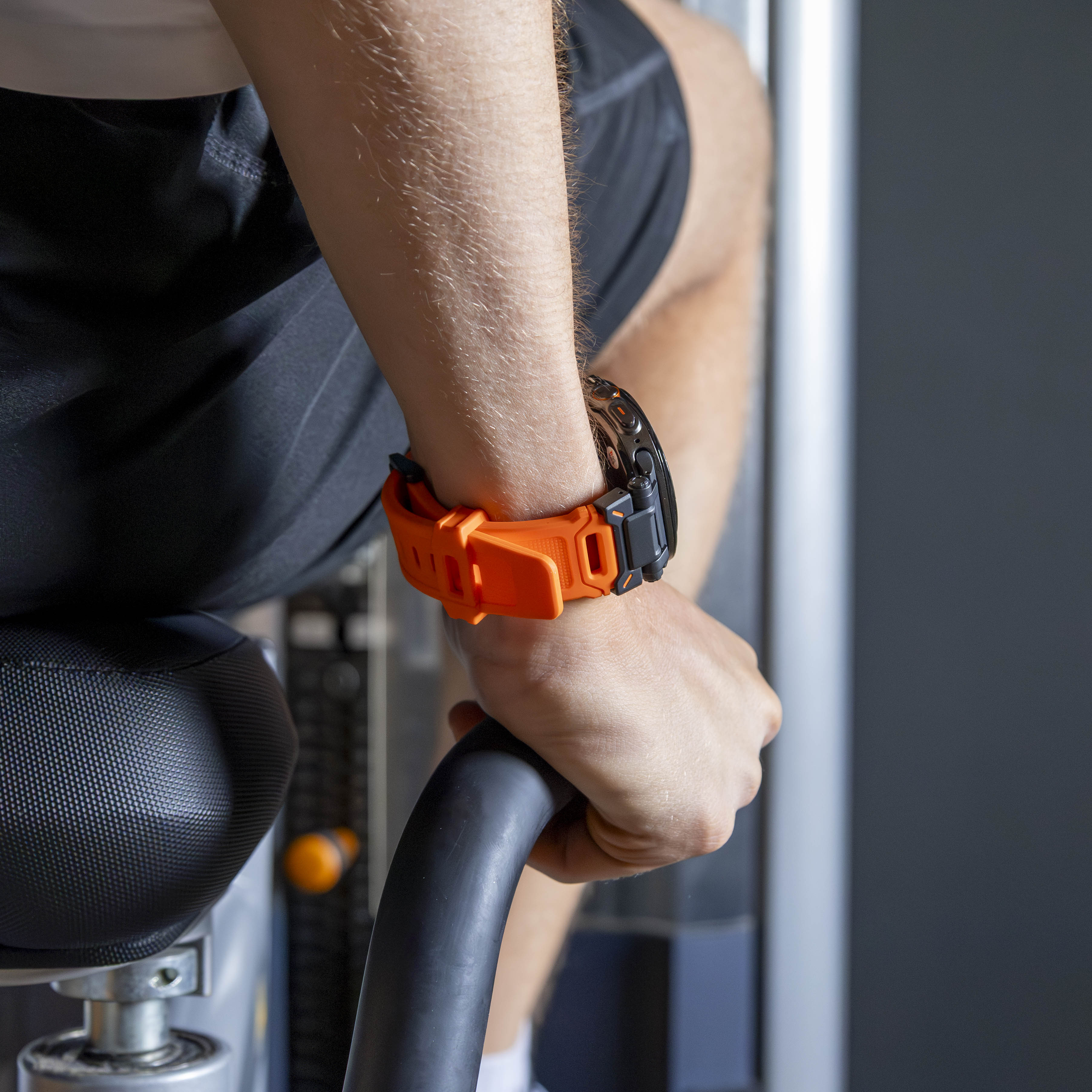 Bracelet silicone 'Explorer' Samsung Galaxy Watch Ultra 2 (orange avec noir)