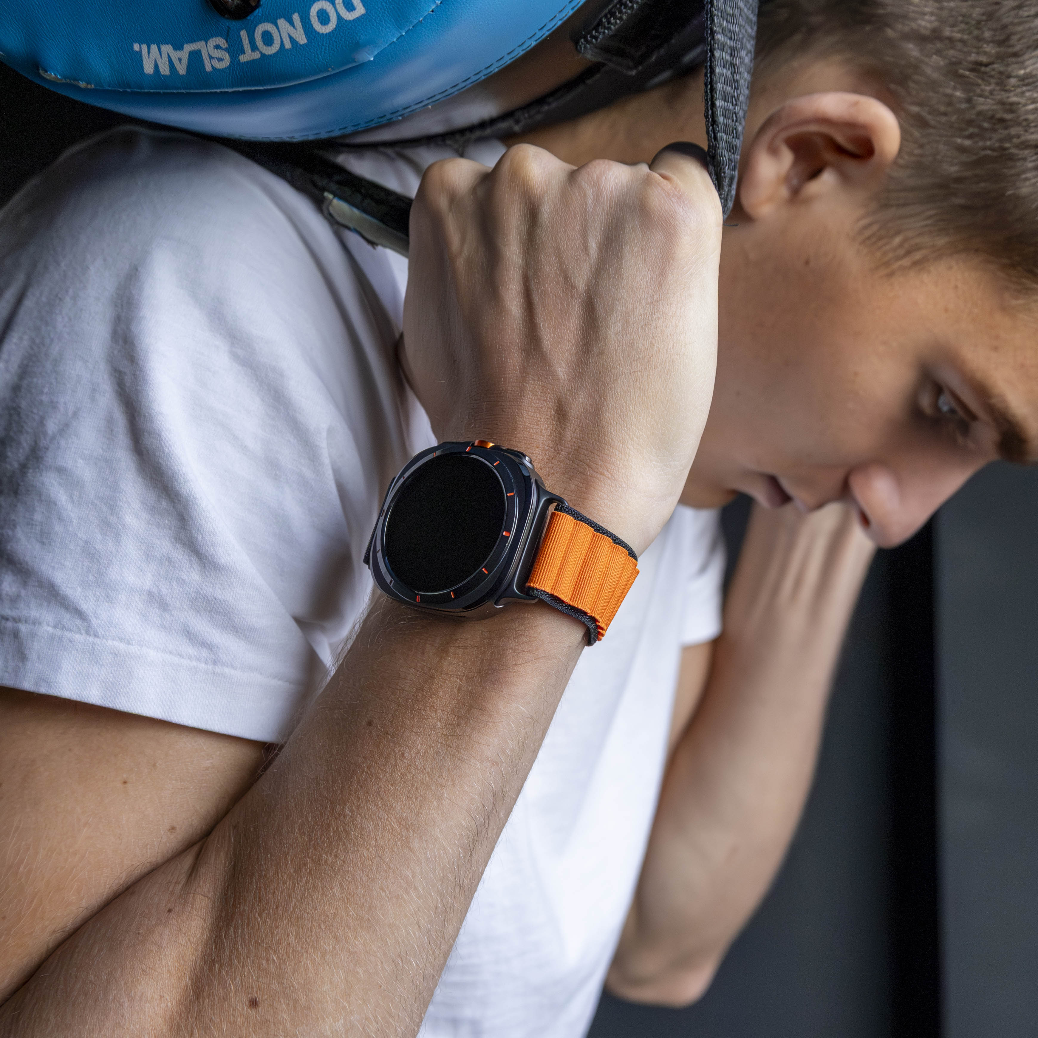Bracelet Alpine nylon Samsung Galaxy Watch Ultra 2 (noir/orange)