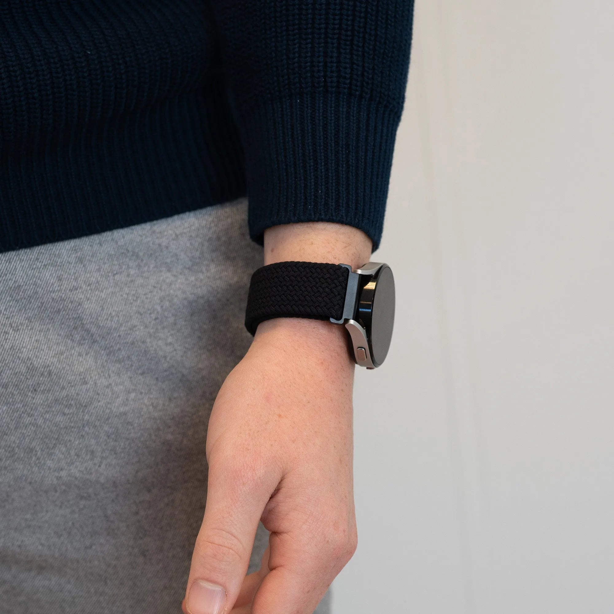 Bandz Bracelet nylon tissé Oppo Watch X2 (noir)