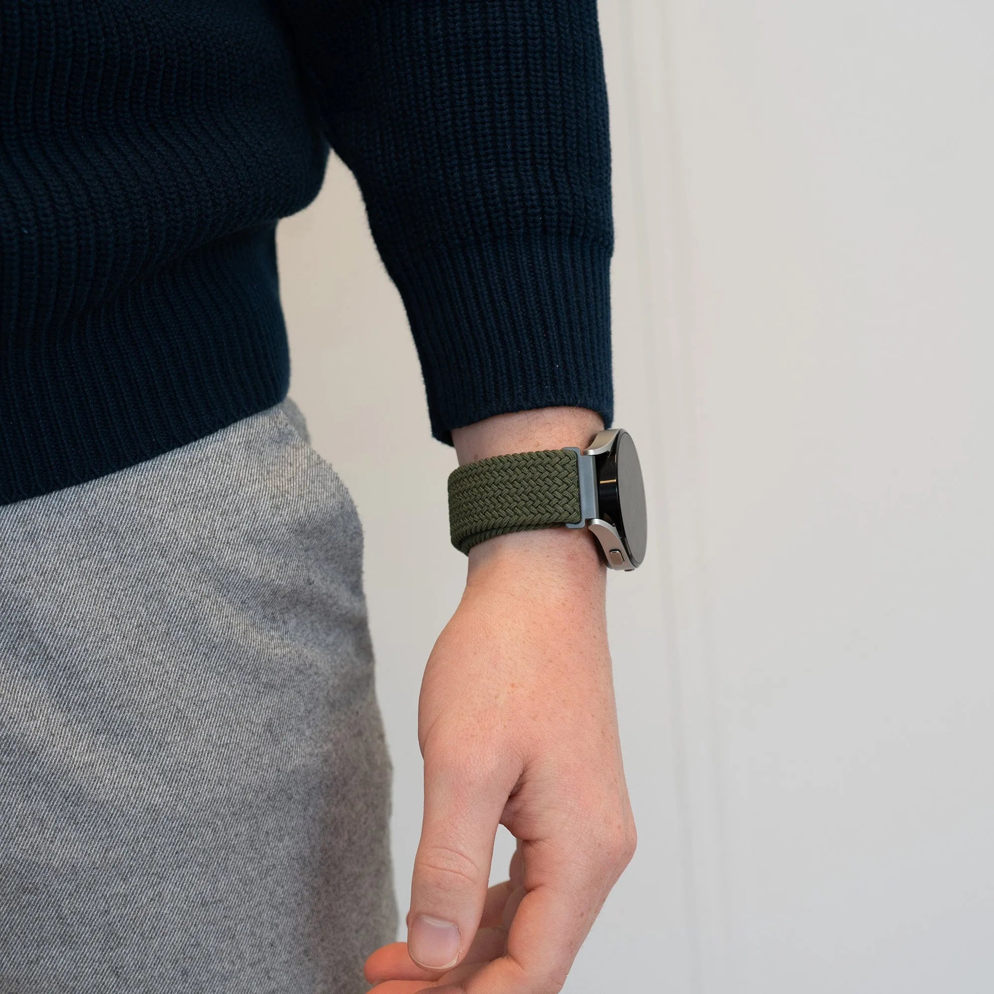 Bandz Bracelet nylon tissé Oppo Watch X2 (olive)