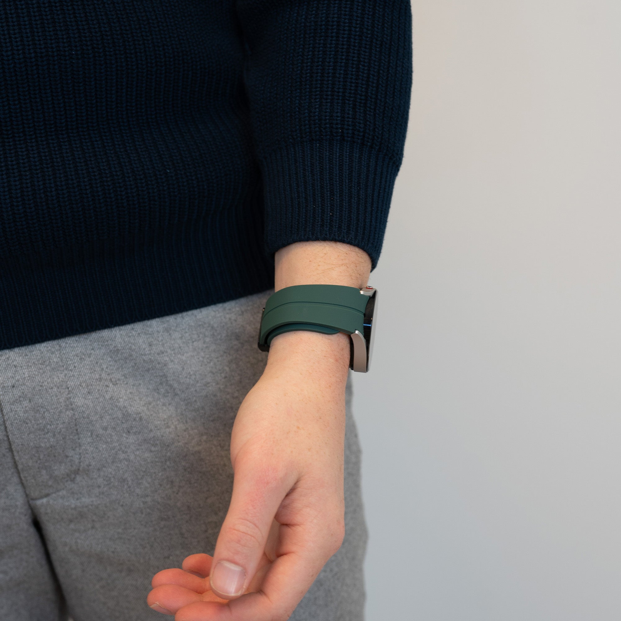 Bandz Bracelet silicone avec D-Buckle Samsung Galaxy Watch 5 Pro (vert foncé)
