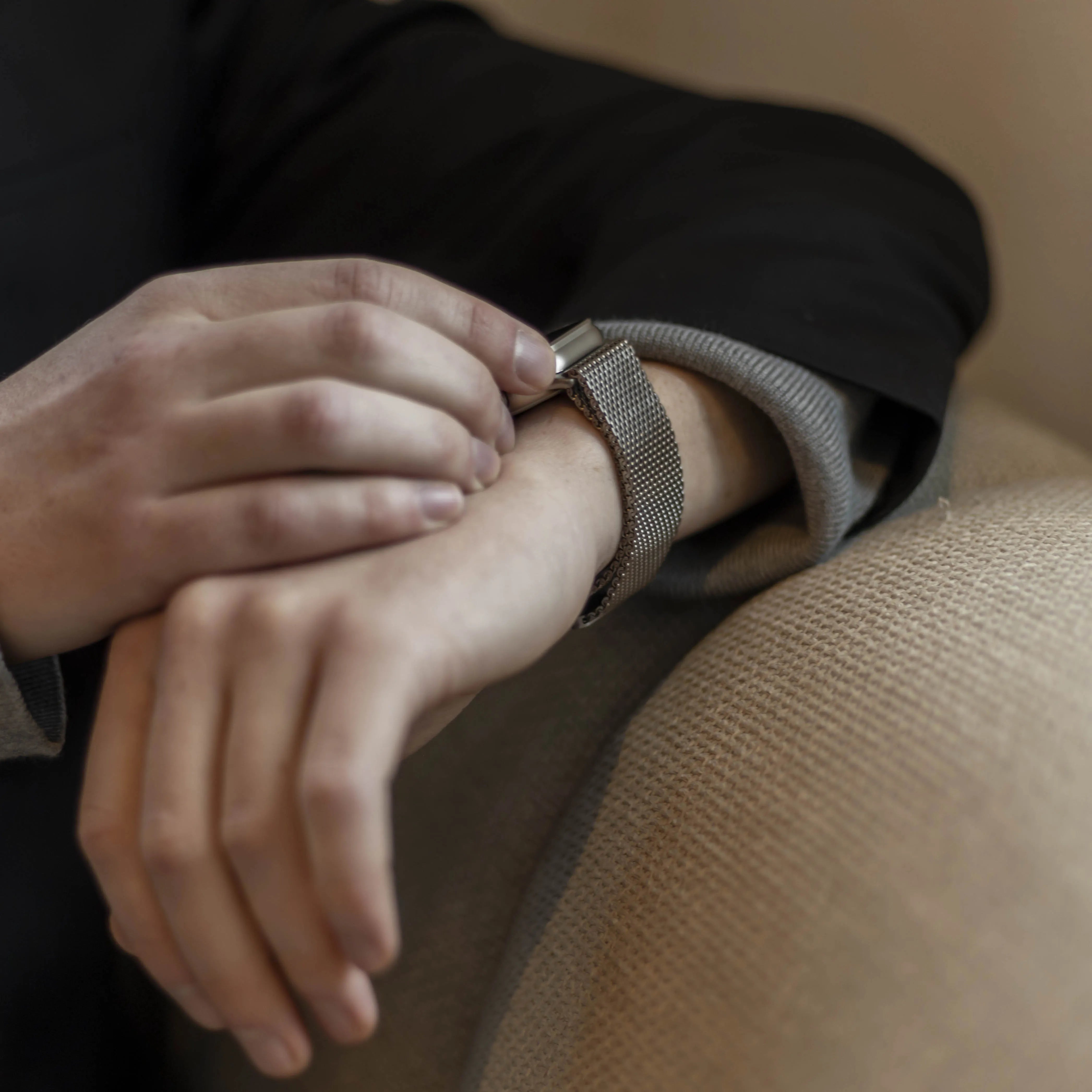 Bandz Bracelet Milanais Loop avec P-buckle Apple Watch (argent)