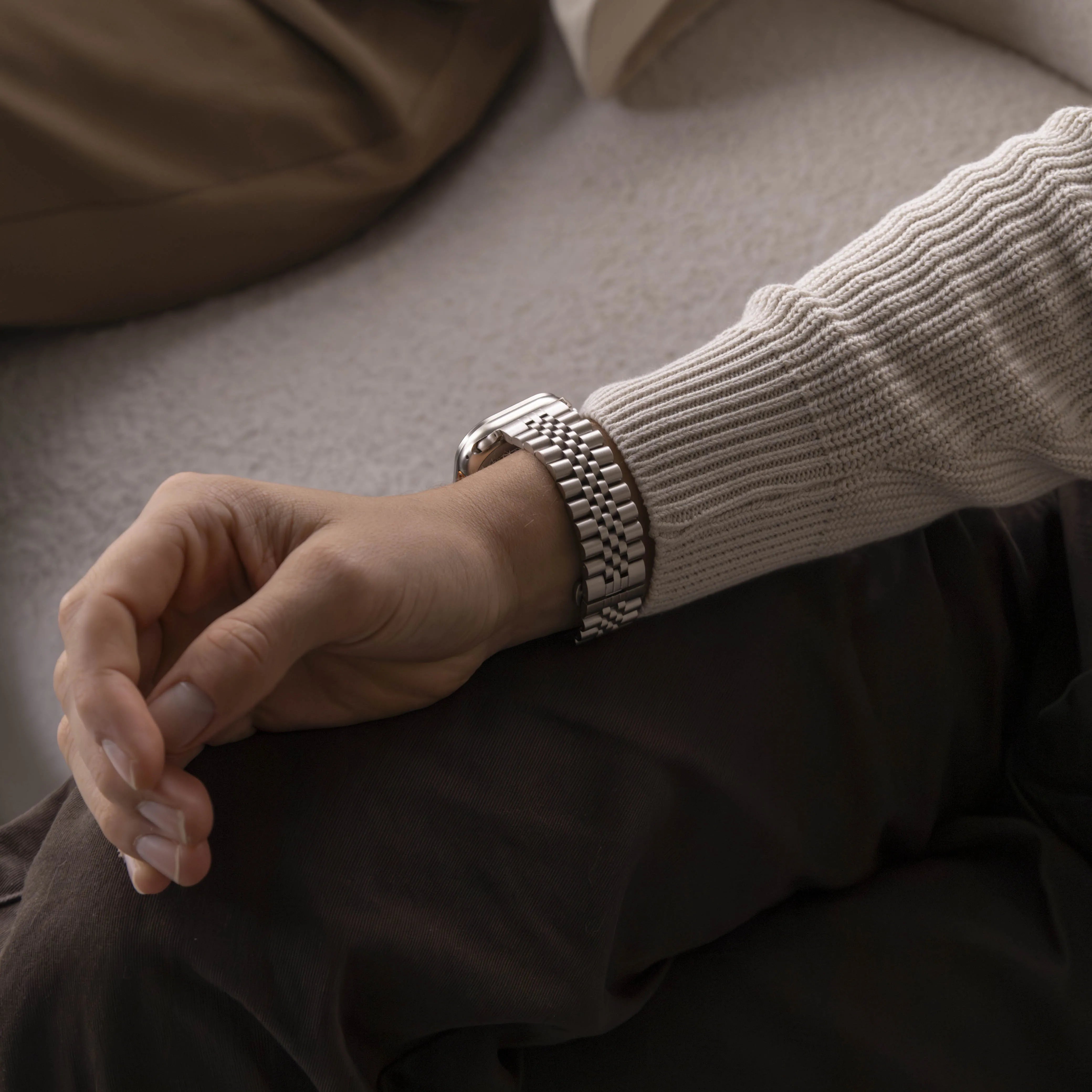 Bracelet Acier Apple Watch Jubilee (lumière stellaire)