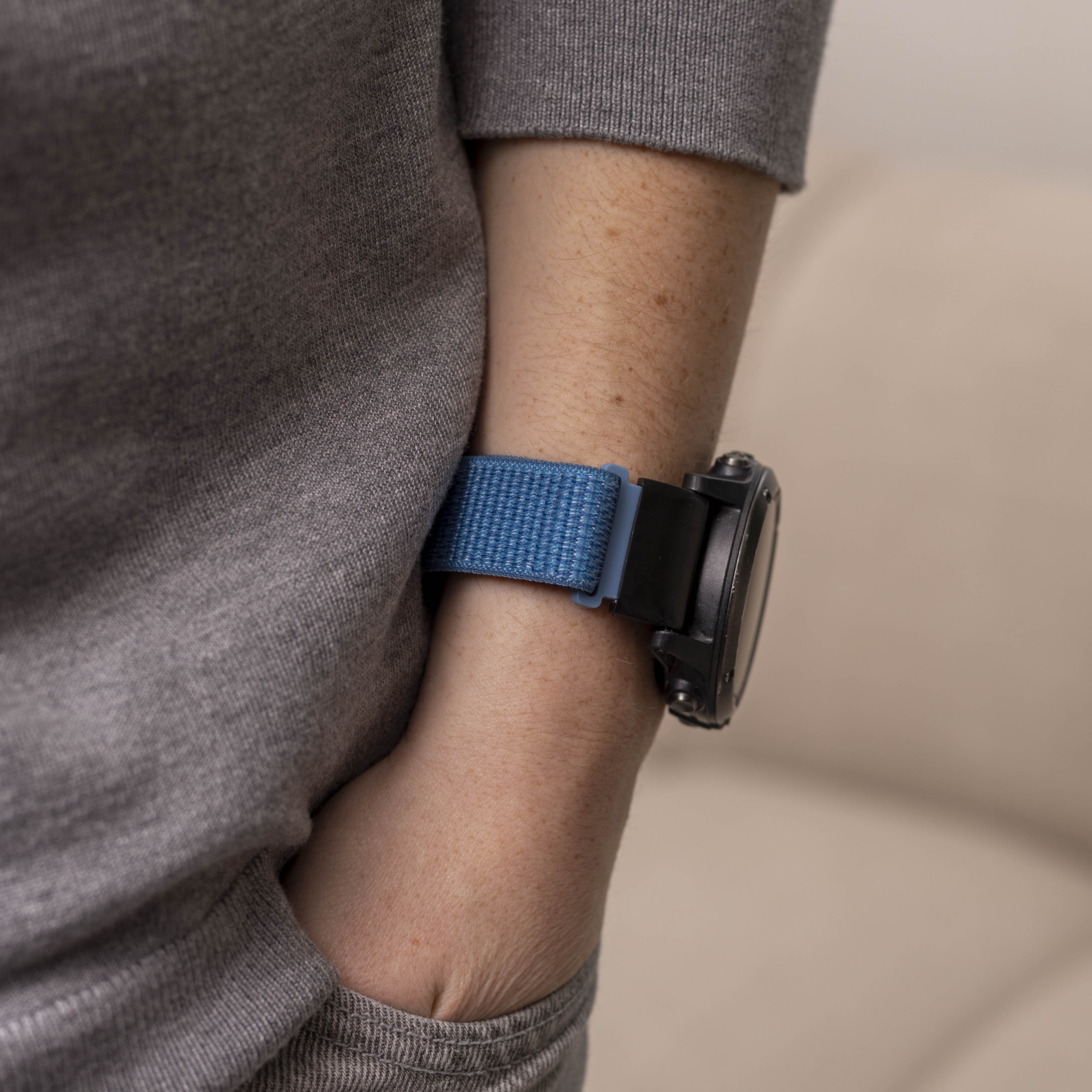 Bracelet nylon Garmin Quatix 3 / 6x / 7x Solar (bleu clair)