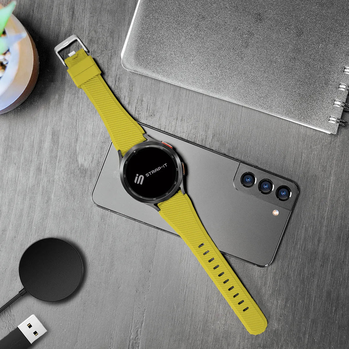 Bracelet silicone tissé Coros Pace 4 (jaune)