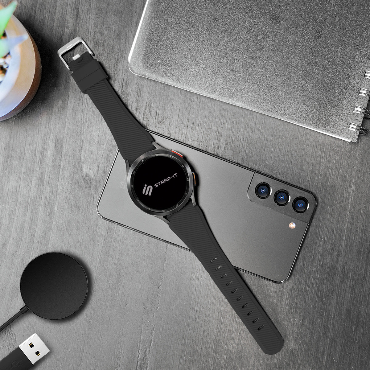 Bracelet silicone sergé Amazfit Balance 2 (noir)