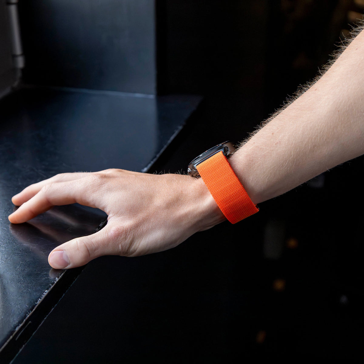 Alpine Nylon Strap, orange, lifestyle photo