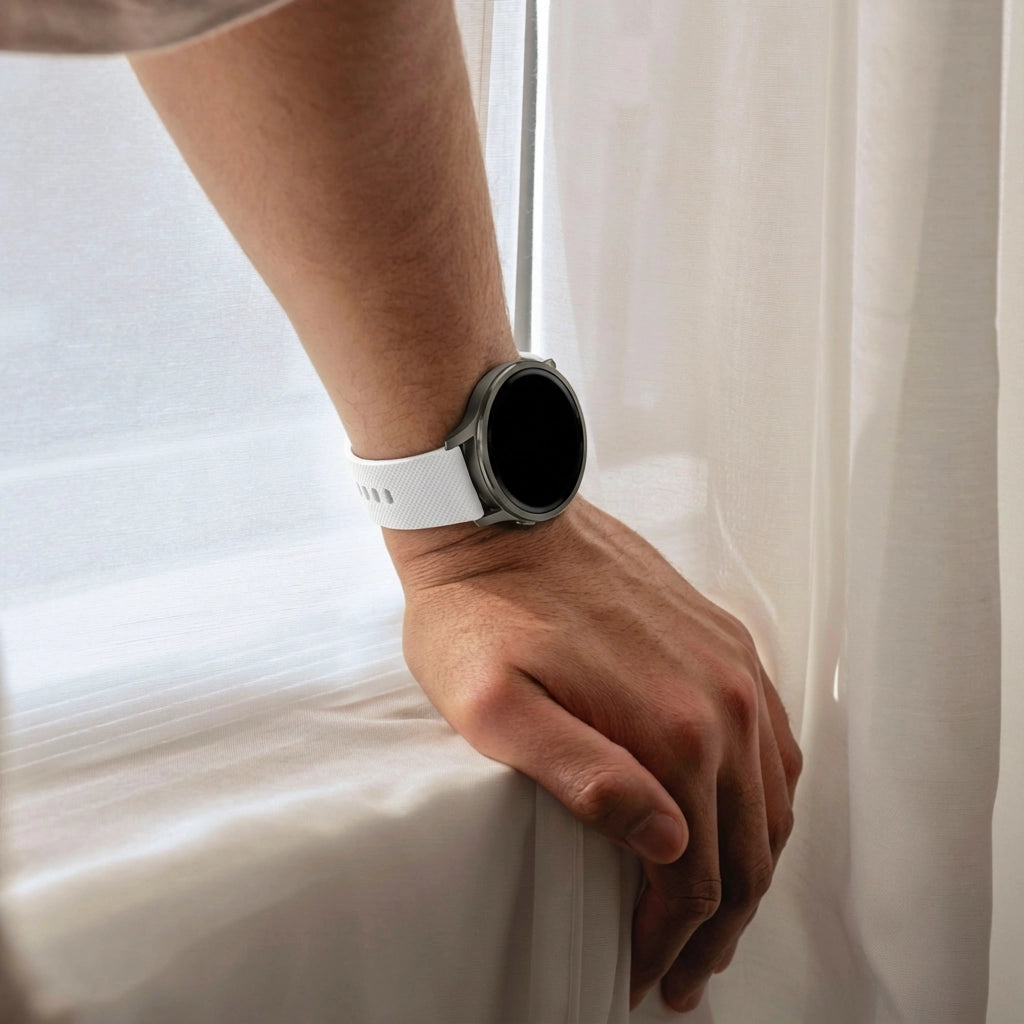 Bandz Bracelet silicone 'Premium' Garmin Vivomove Trend (blanc)