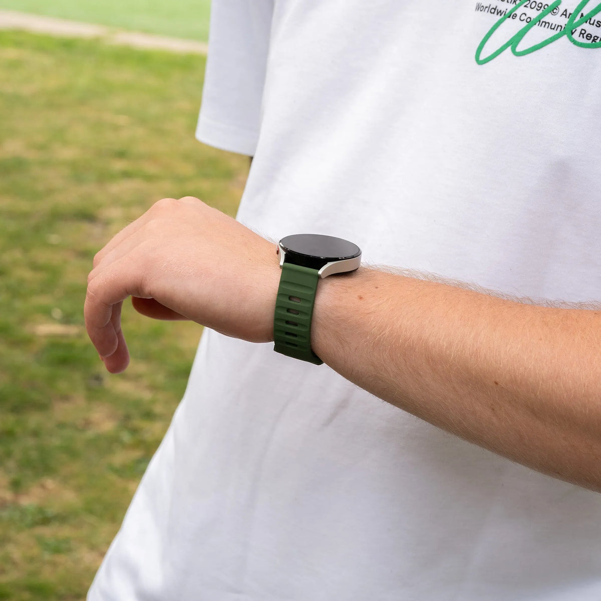 Outdoor Silicone Strap, green, lifestyle photo