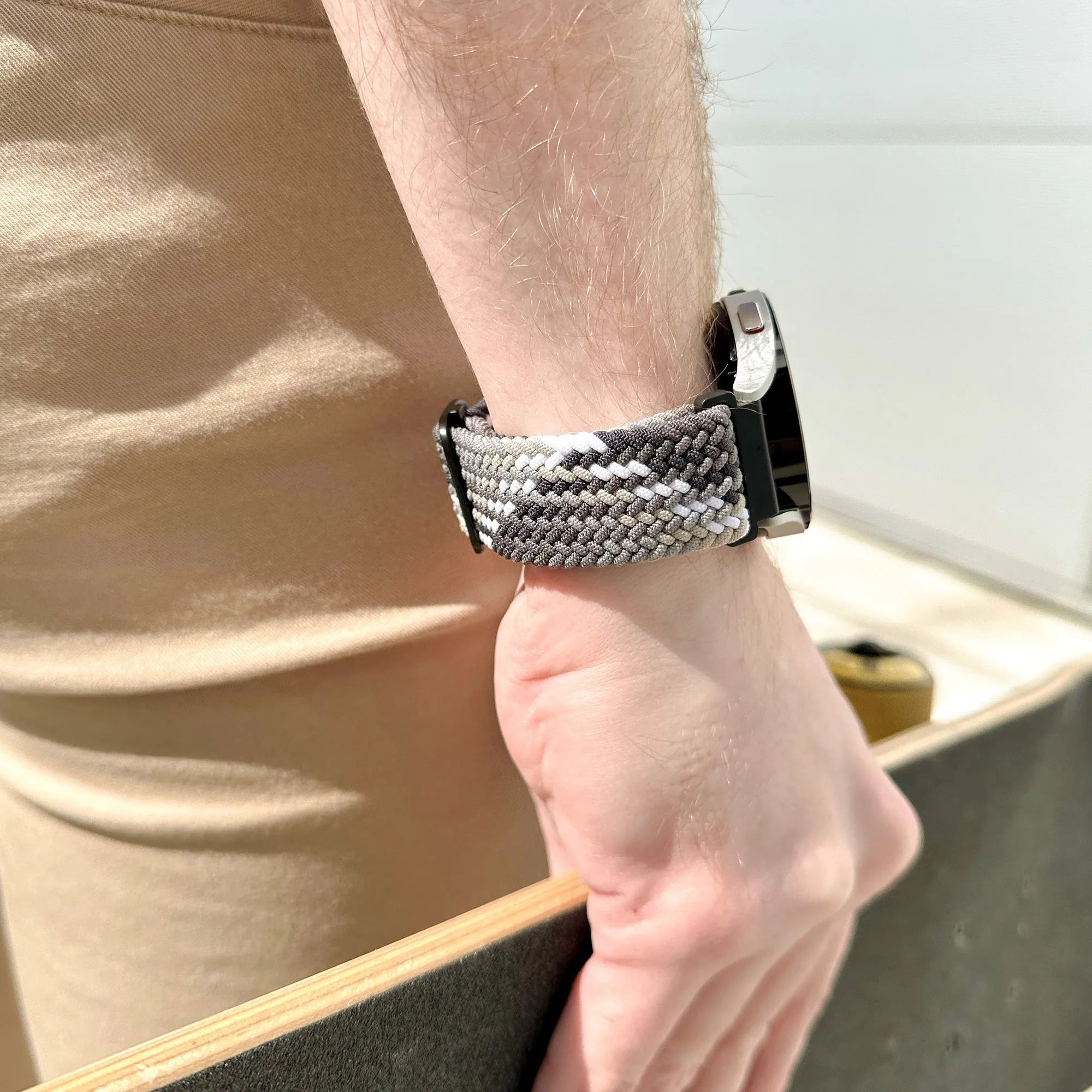 Bracelet tressé réglable Amazfit GTR Mini (noir/blanc)
