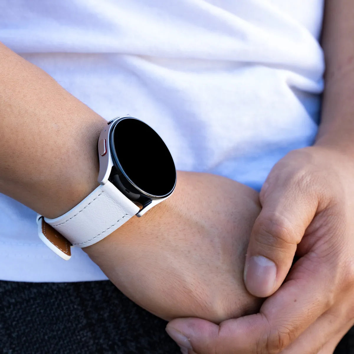 Coros Pace 2 Modern Leather Strap (White)