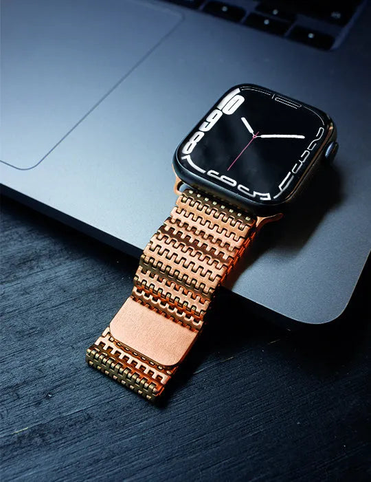 Bracelet maille d'acier Apple Watch (or rose)