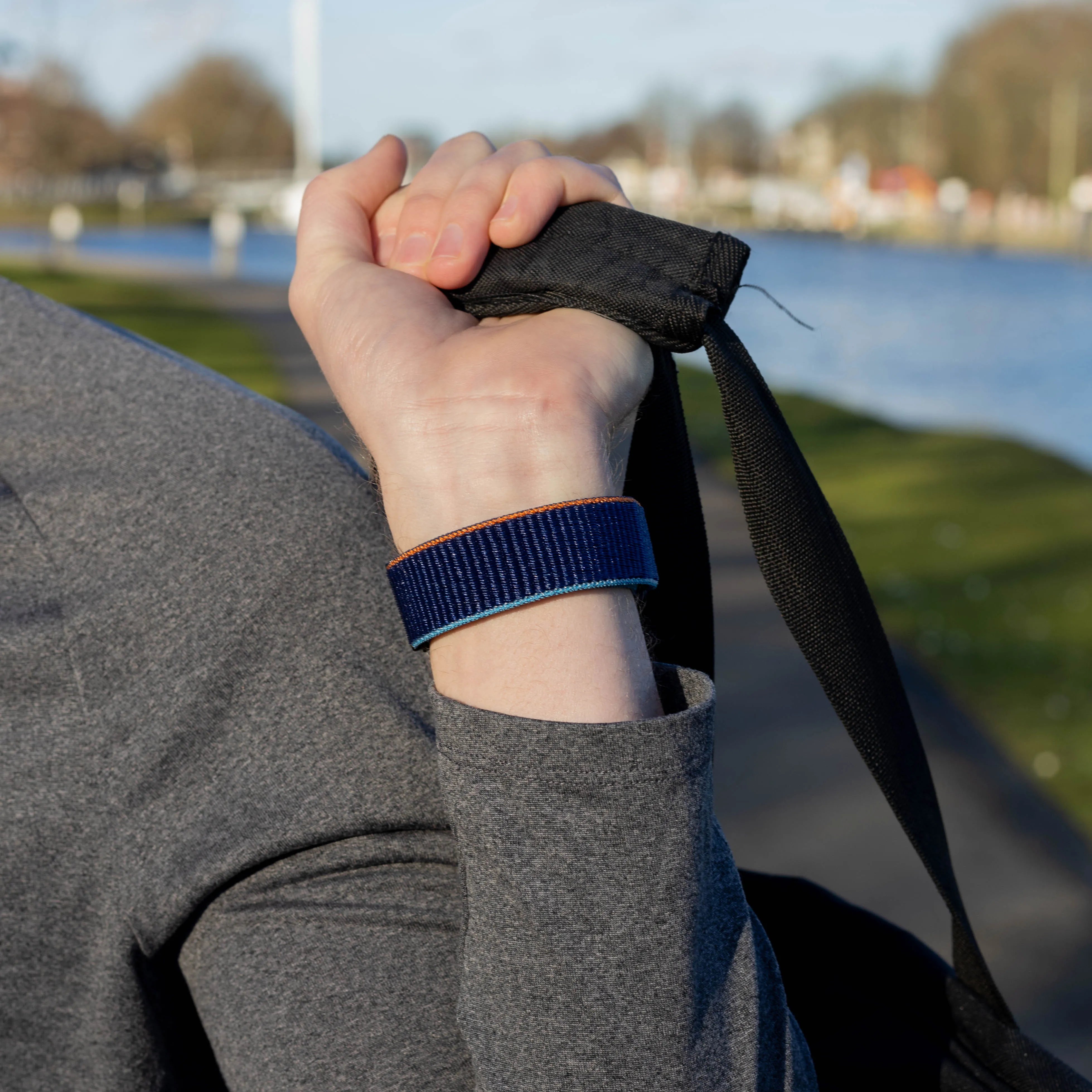 Bandz Bracelet nylon 'Classique' avec P-buckle Apple Watch (bleu foncé)