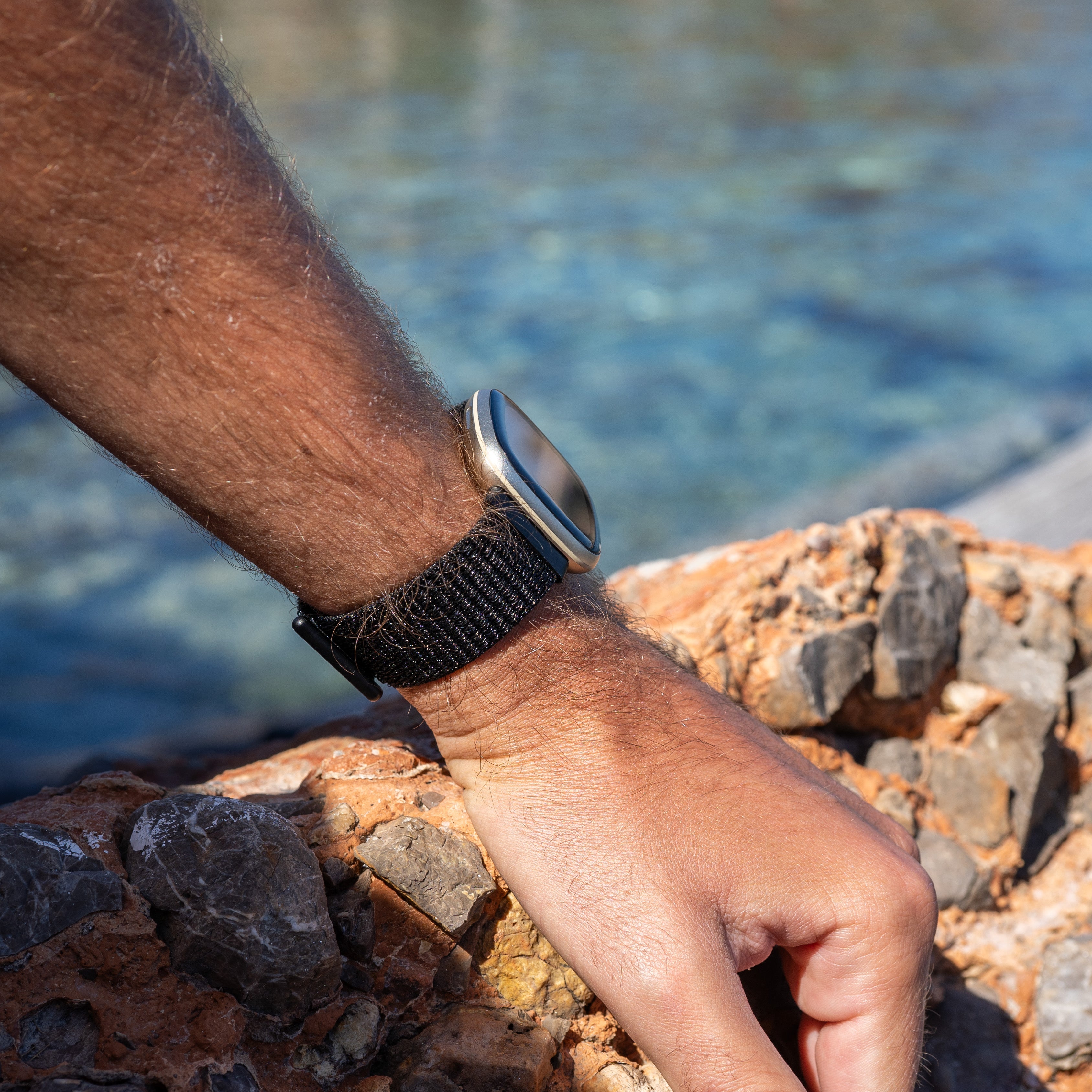 Bracelet nylon Fitbit Versa 3 (noir)