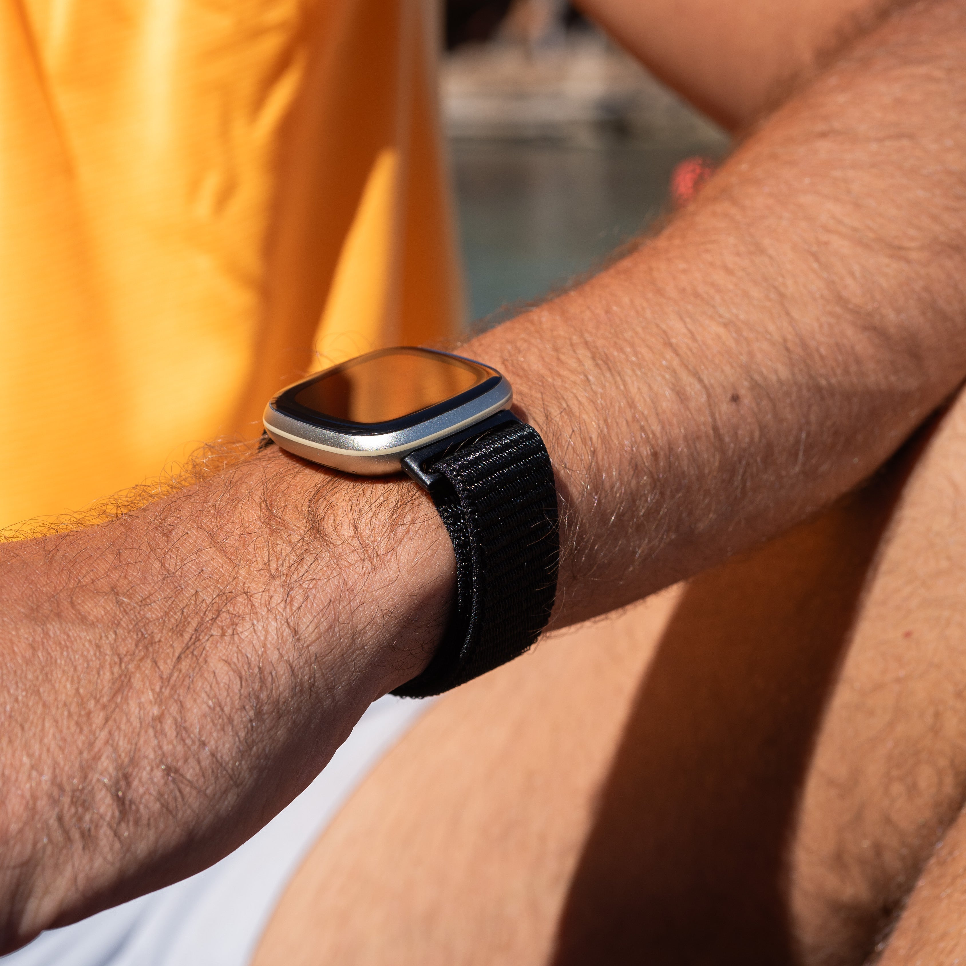 Bracelet nylon Fitbit Versa 3 (noir)