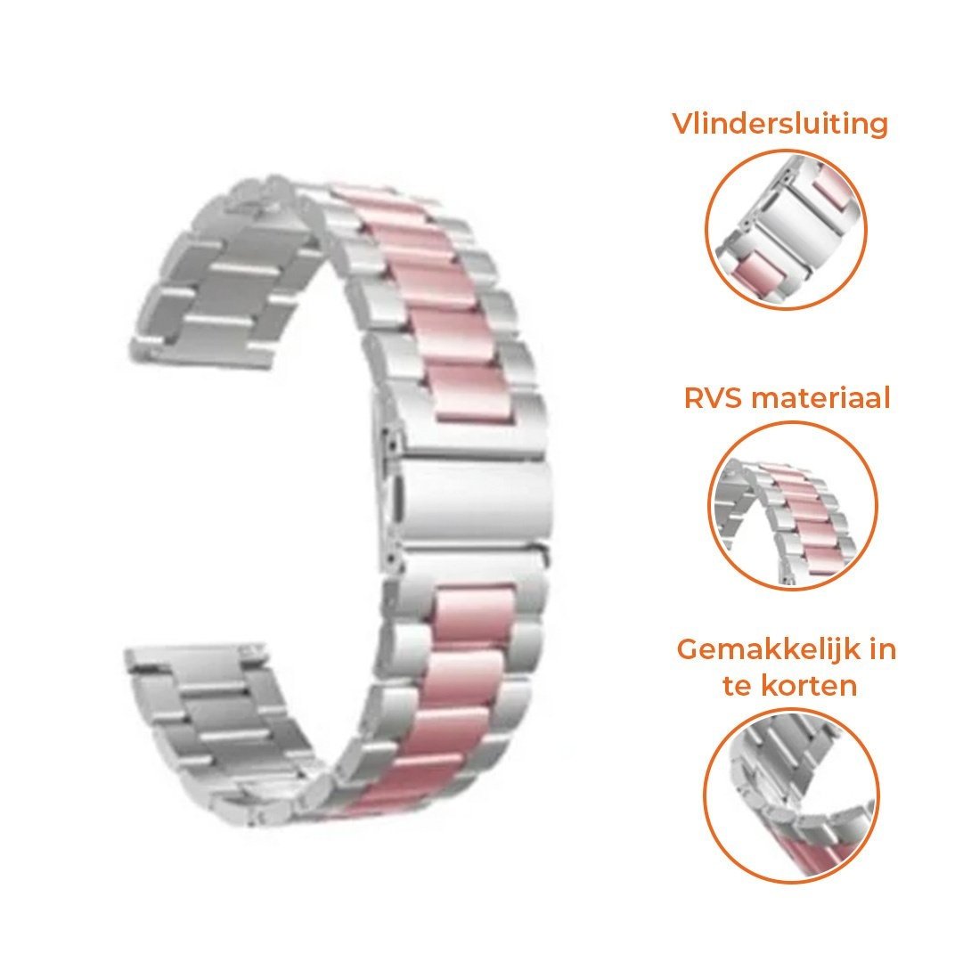 Bracelet acier Huawei Watch GT 5 Pro 42mm (argent/rose)