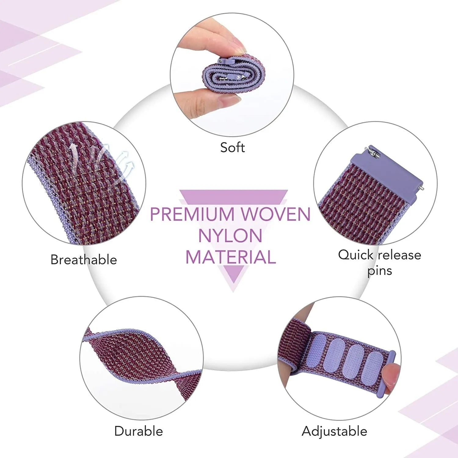 Polar Vantage M3 Nylon Strap (Lilac)