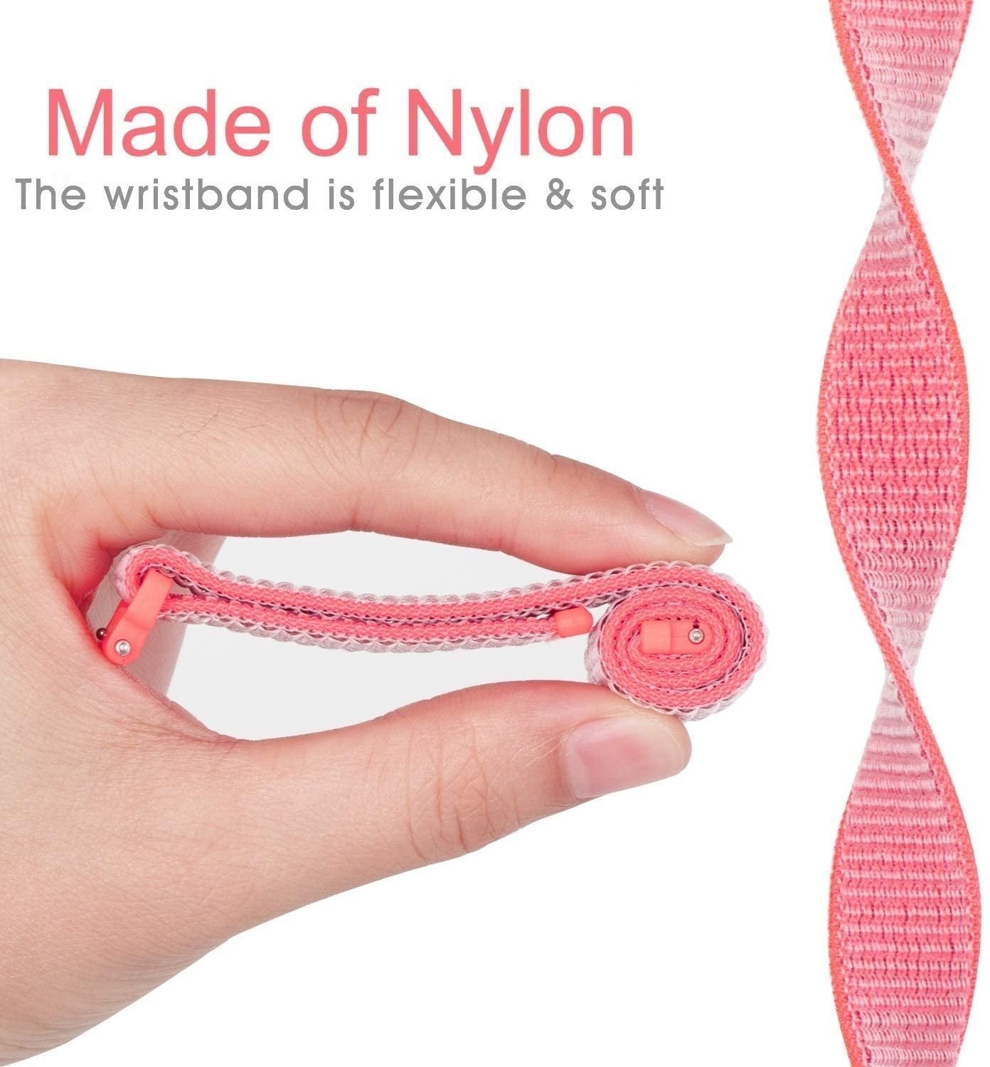 Bracelet Nylon Huawei Watch GT 5 Pro 42mm (rose/rouge)
