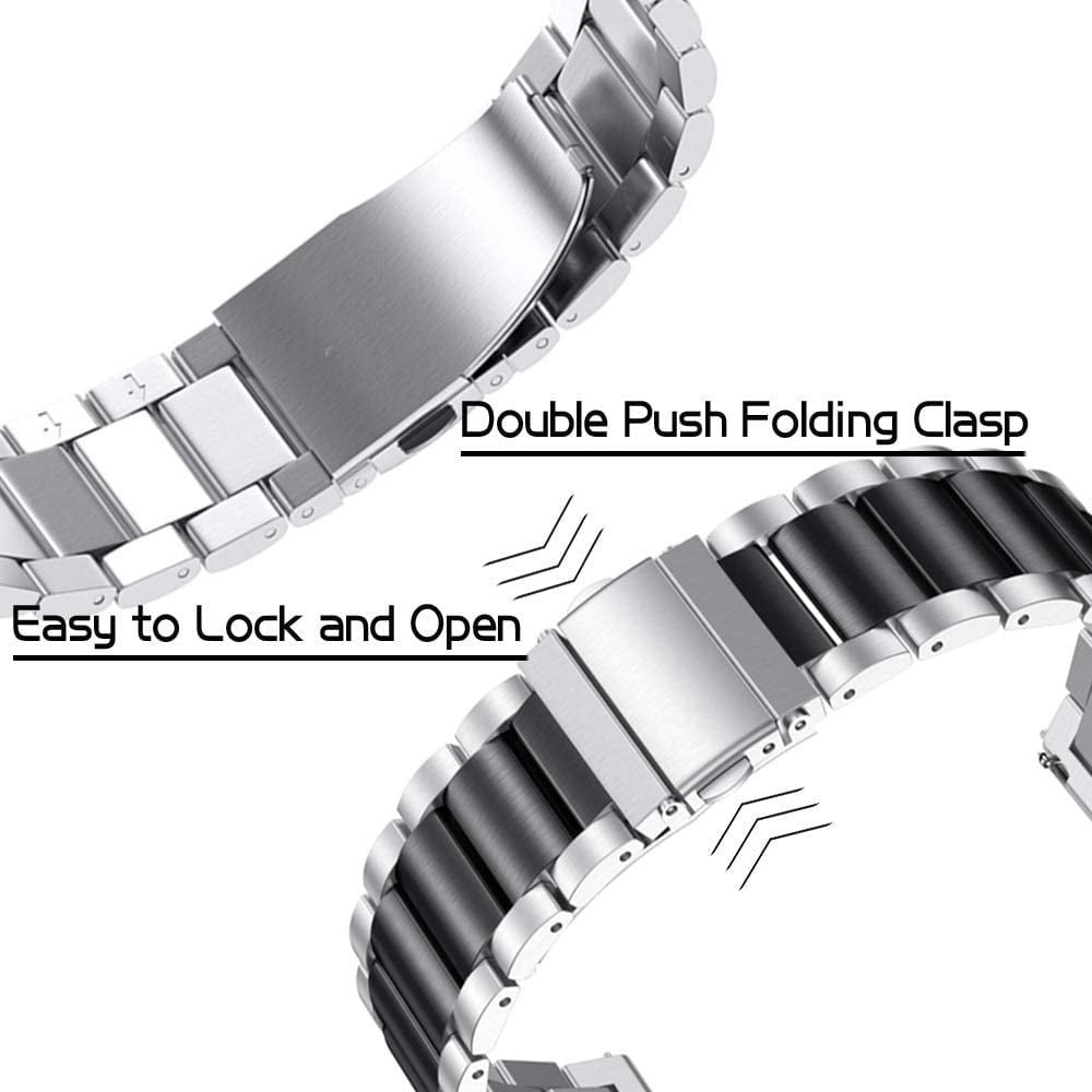 Bracelet acier Oppo Watch X2 Mini (argent/noir)