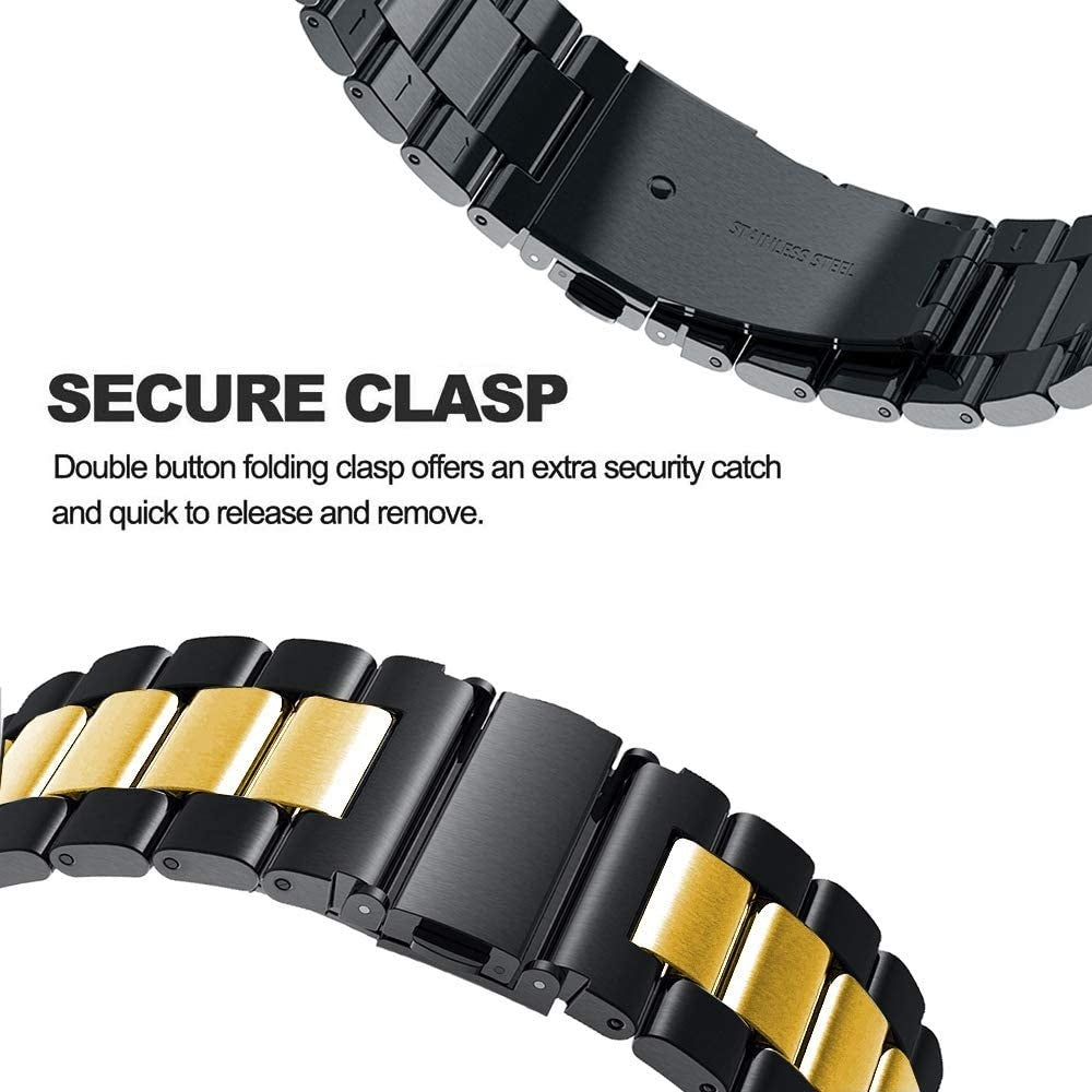 Bracelet acier Garmin Vivoactive 4 (noir/or)