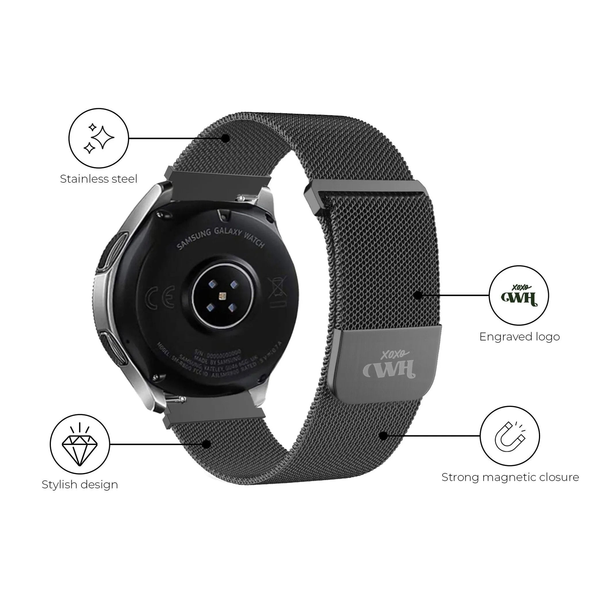 Bracelet milanais xoxo Wildhearts Xiaomi Amazfit Bip (noir)