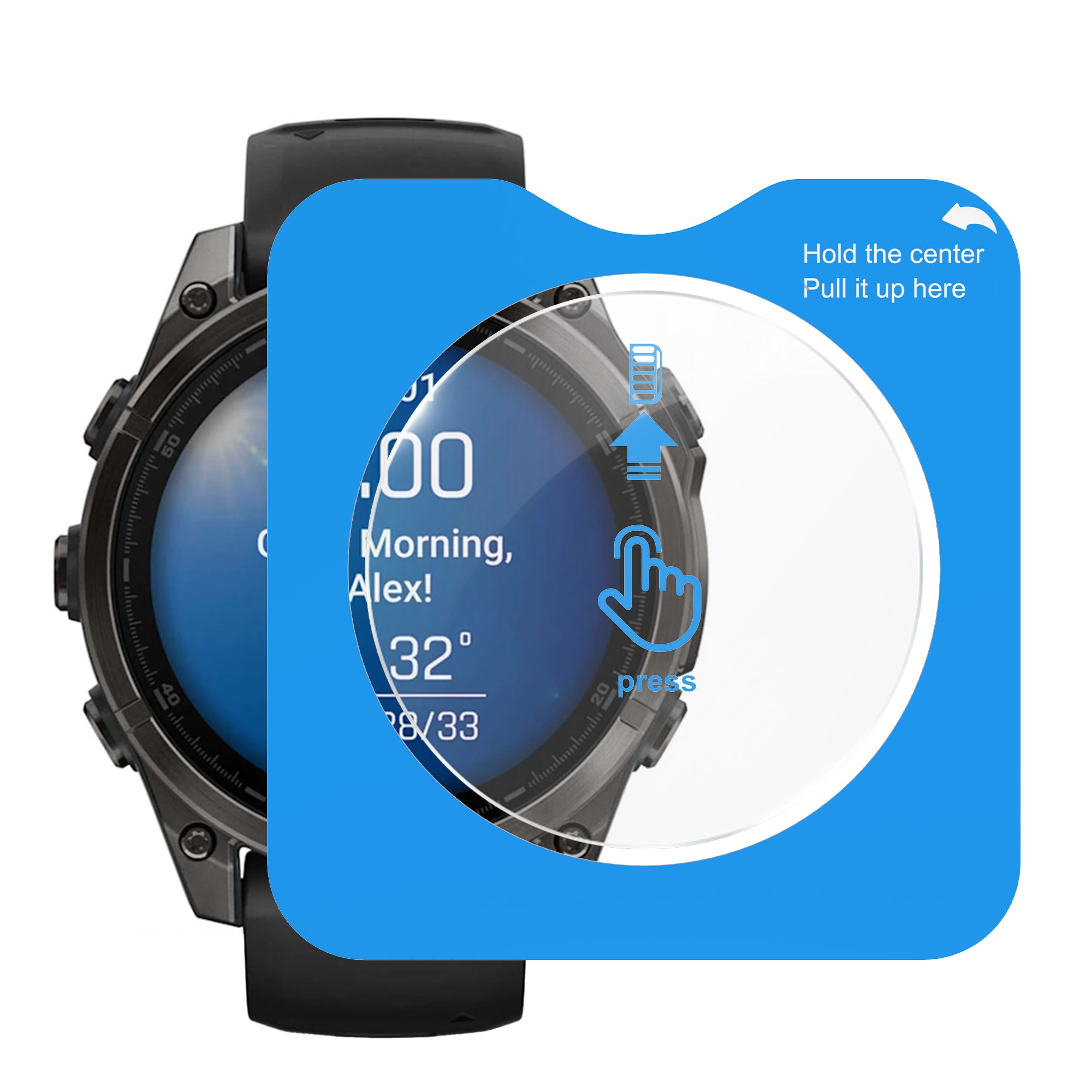 Protection d'écran avec outil de pose en un clic - Garmin Fenix 8 - 47mm