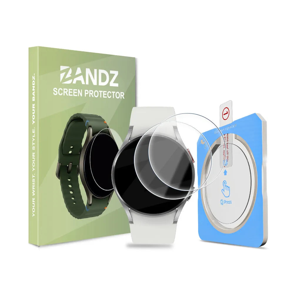 Bandz Samsung Galaxy Watch 4 - 44mm Glass Screenprotector with One-Click Tool