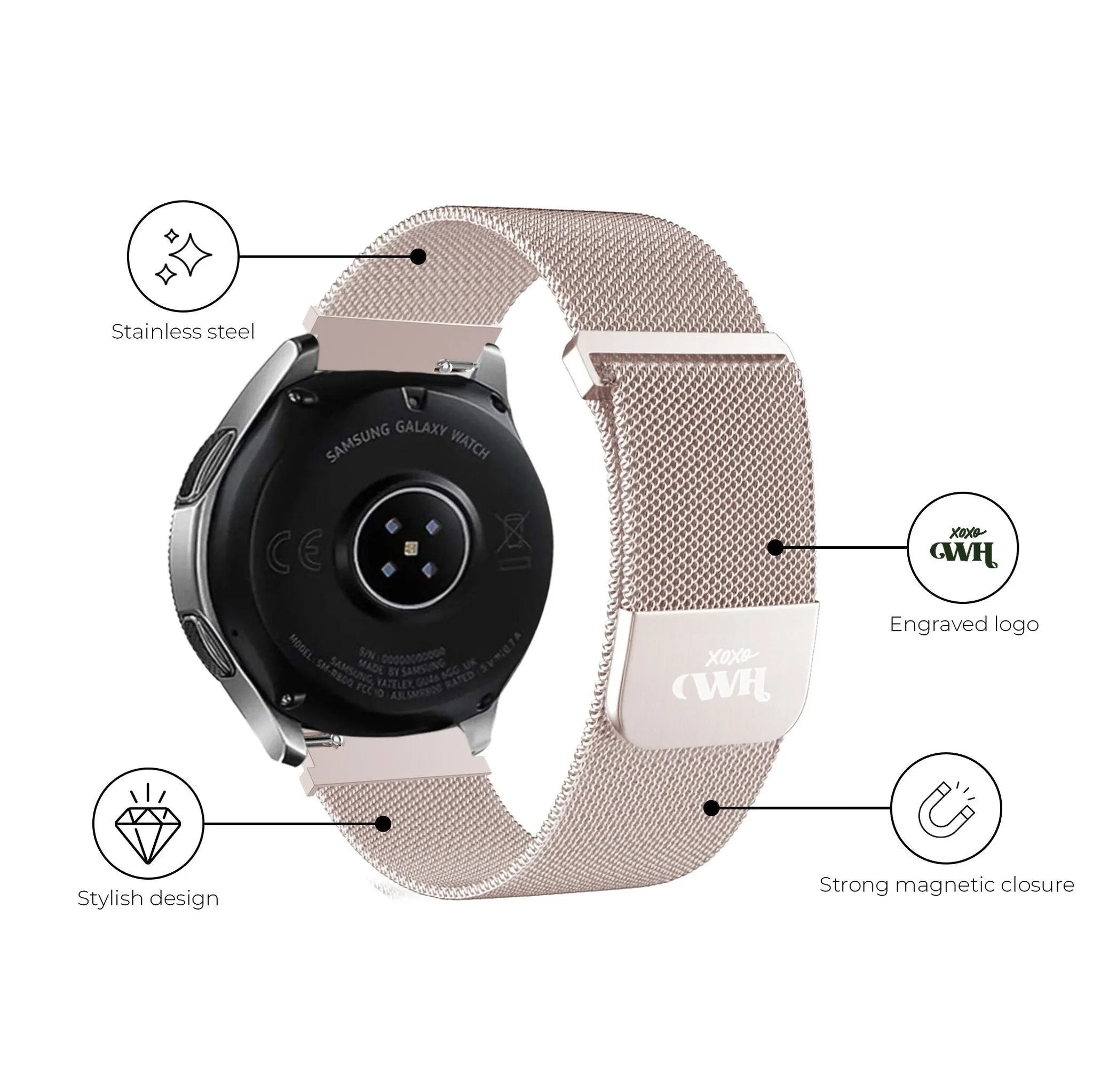 Bracelet milanais xoxo Wildhearts OnePlus Watch (rose)