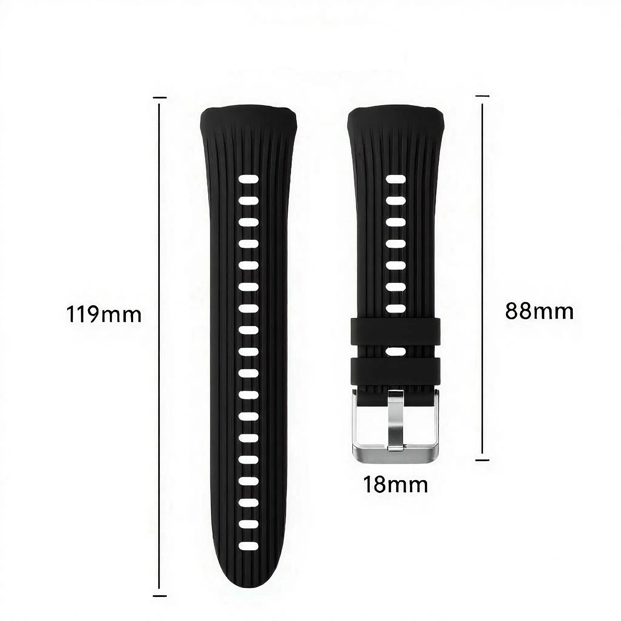 Bracelet silicone 'Perfect Fit' Huawei Watch 5 - 42mm (noir)
