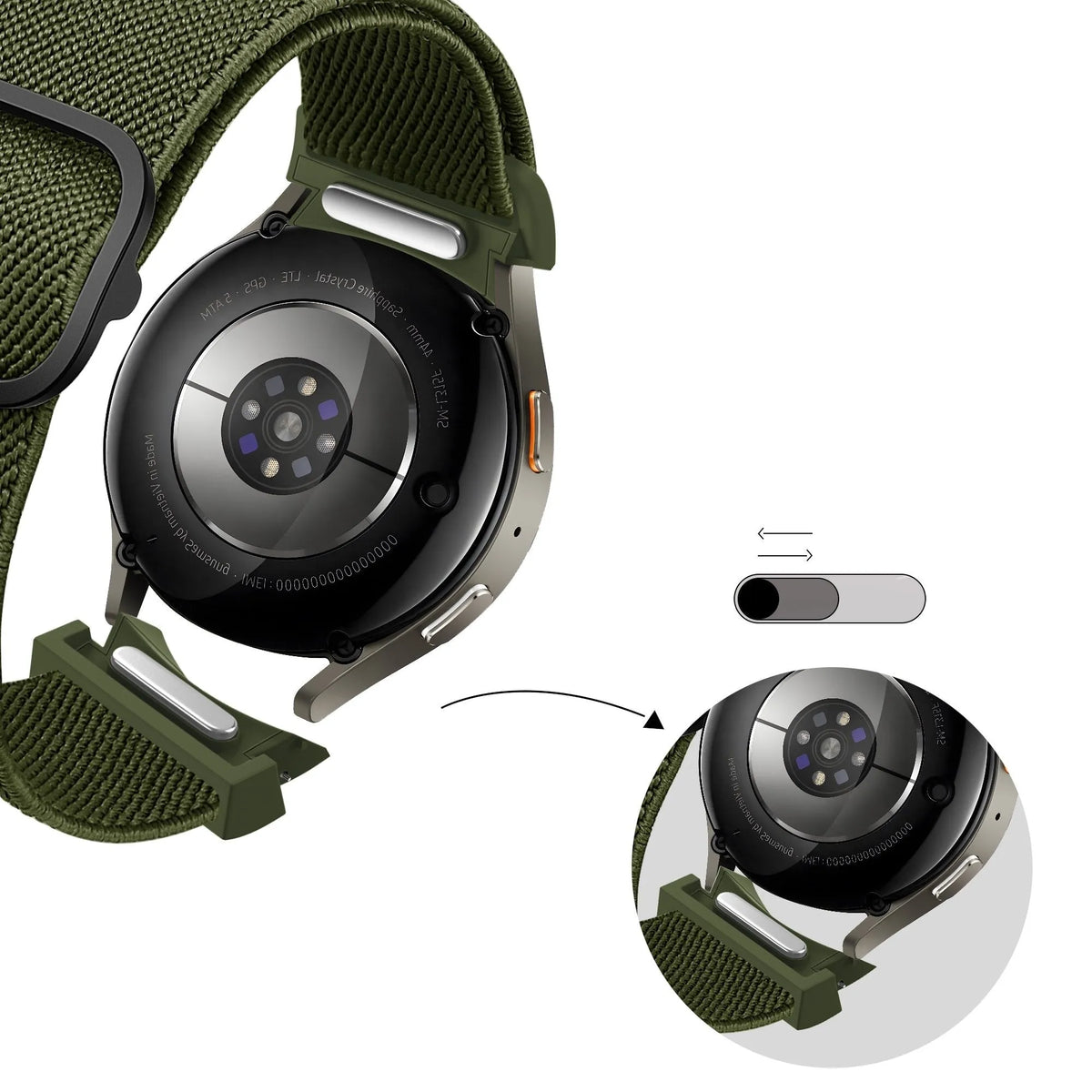 Bandz Bracelet elastique 'Easy Fit' Samsung Galaxy Watch 6 - 44mm (vert)