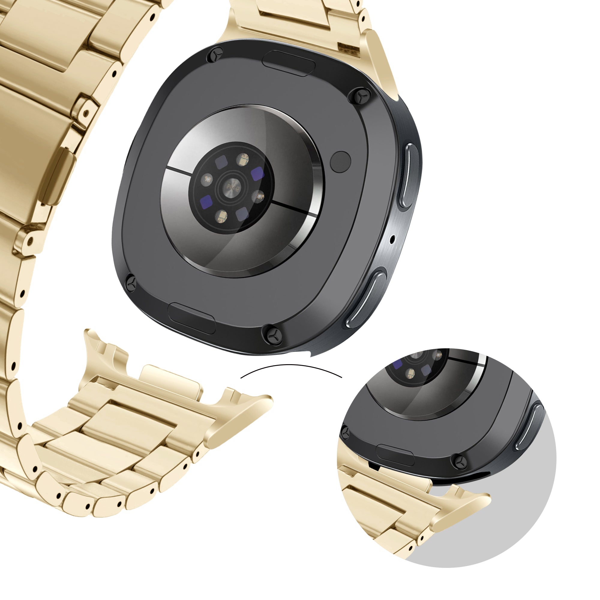 Bandz Bracelet acier 'Classic' Samsung Galaxy Watch 8 Classic (retro doré)