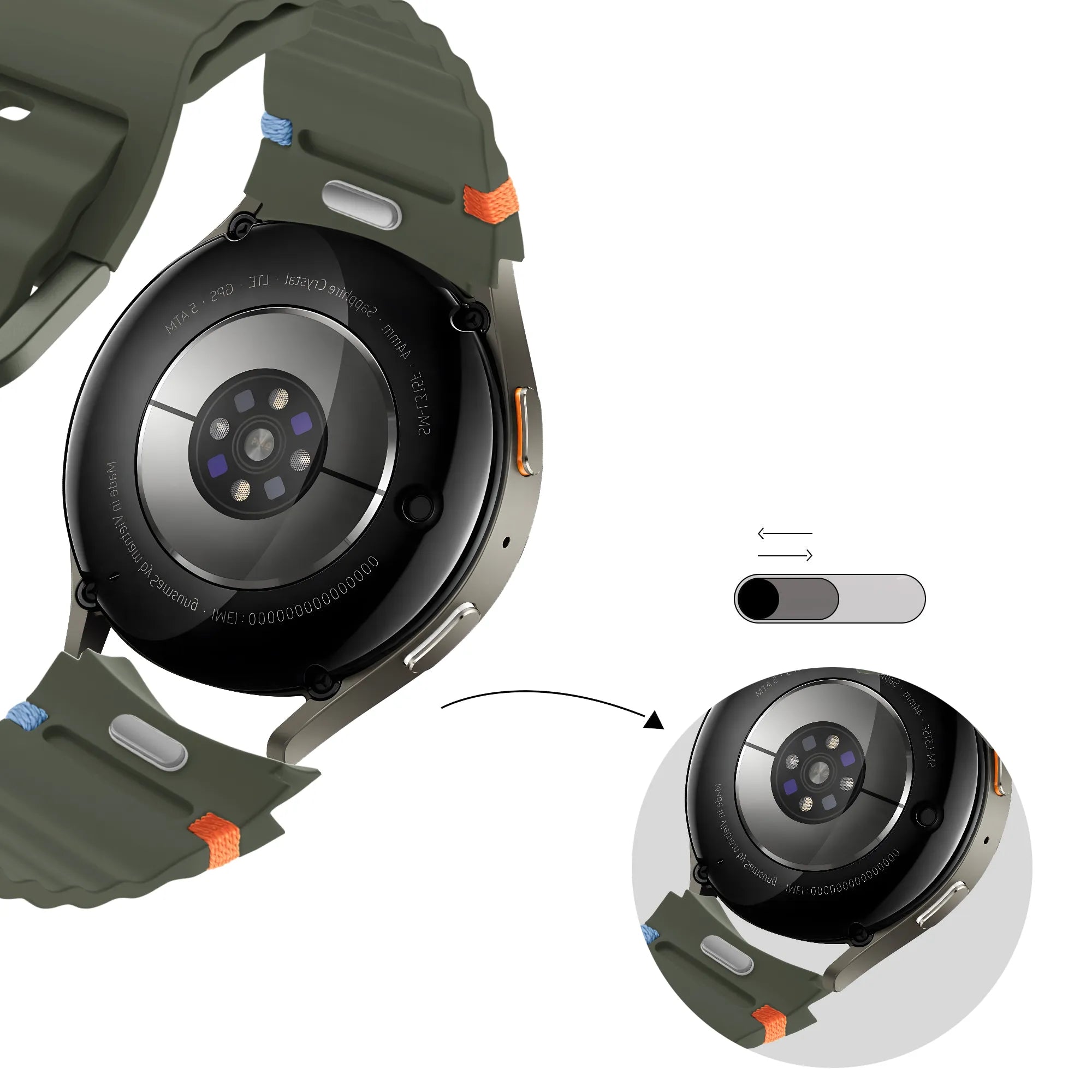 Bandz Bracelet Wave 'Easy Fit' Samsung Galaxy Watch 4 Classic 42mm (vert)