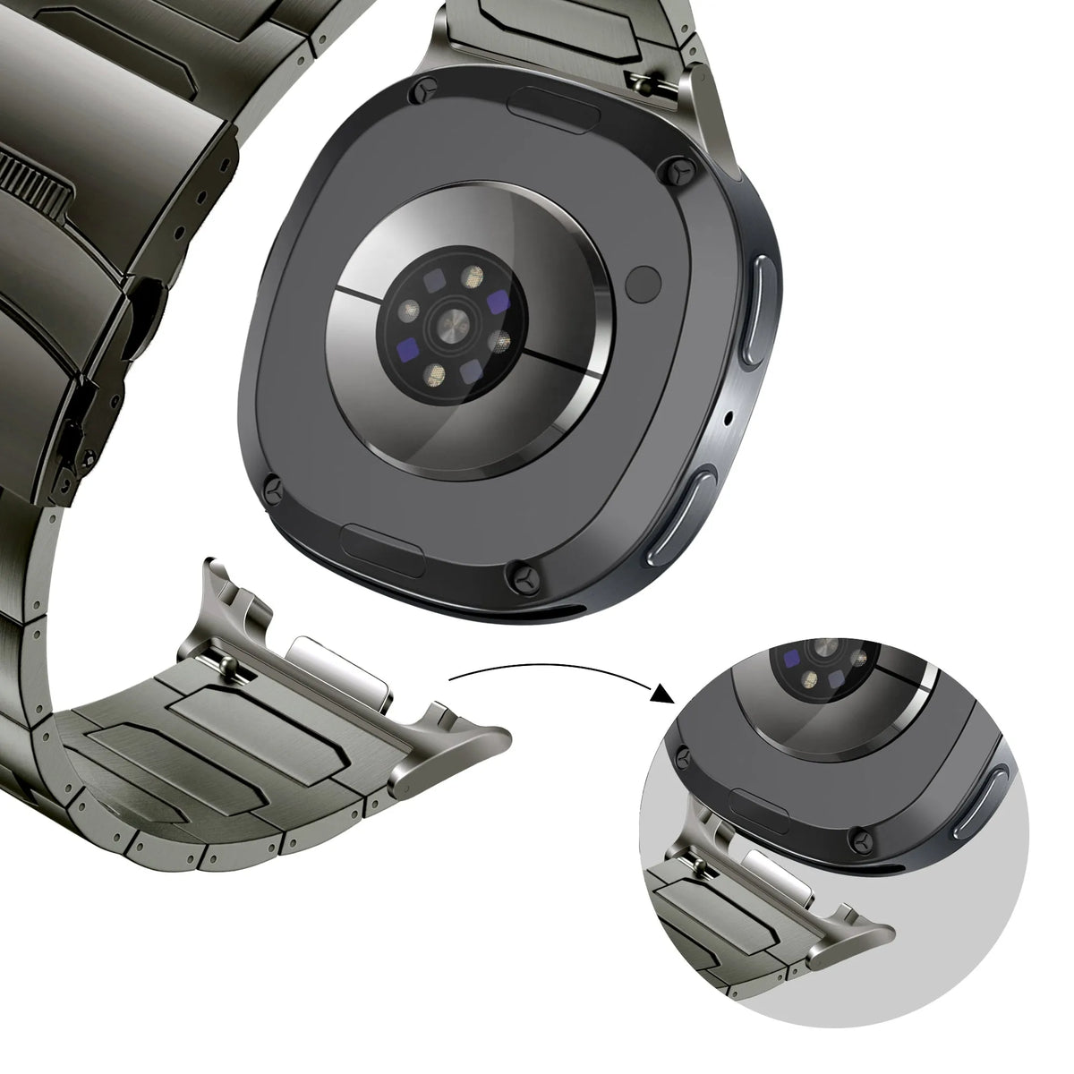 Bandz Samsung Galaxy Watch 8 - 44mm Titanium Strap 'Deluxe' (Graphite)