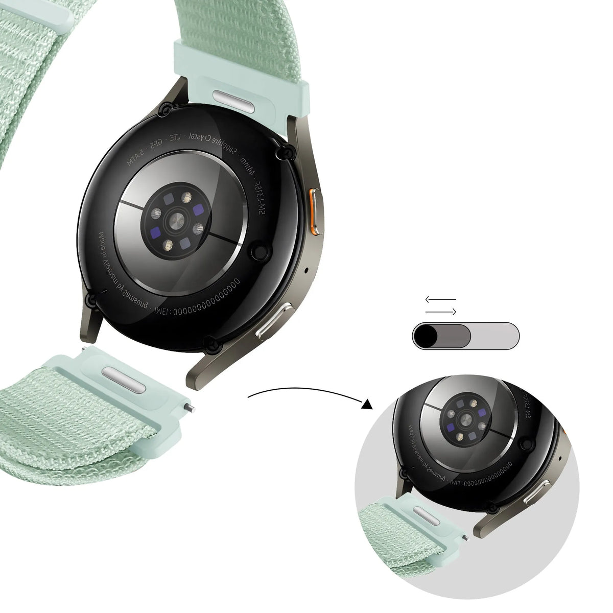Bandz Bracelet nylon 'Easy Fit' Huawei Watch GT 5 Pro - 42mm (vert clair)