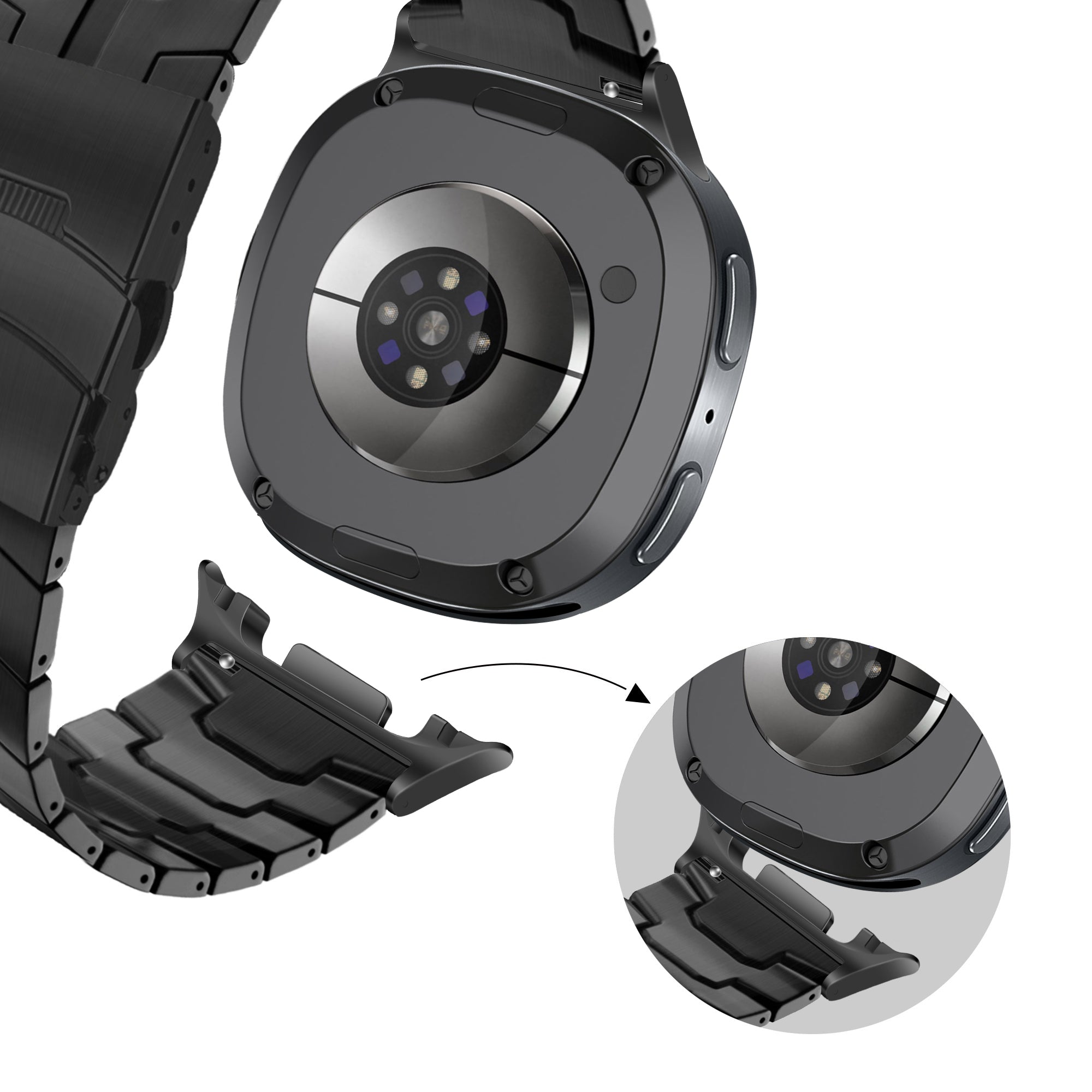 Bandz Bracelet acier 'Iron' Samsung Galaxy Watch 8 - 40mm (noir)