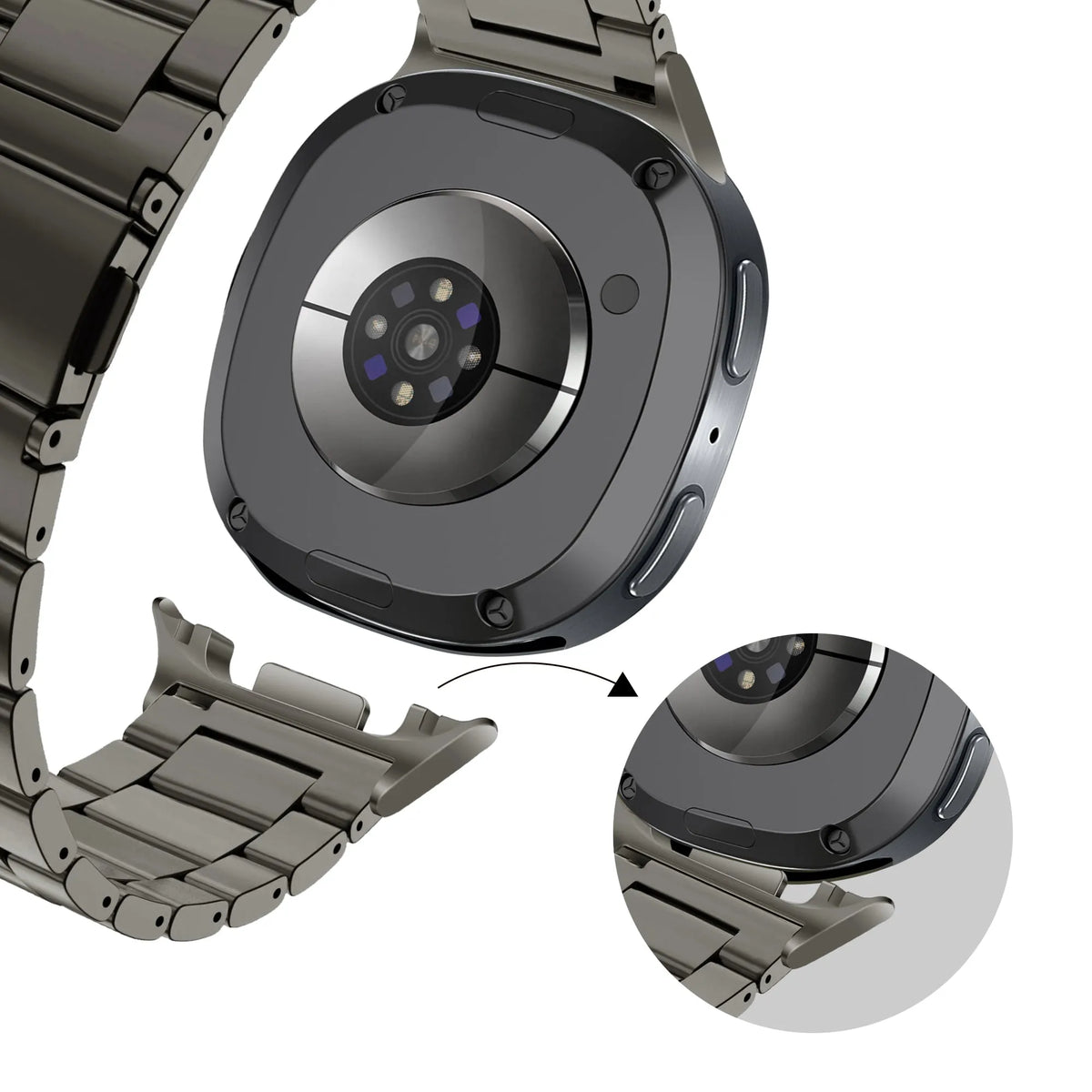 Bandz Samsung Galaxy Watch 8 - 40mm Steel Strap 'Classic' (Graphite)