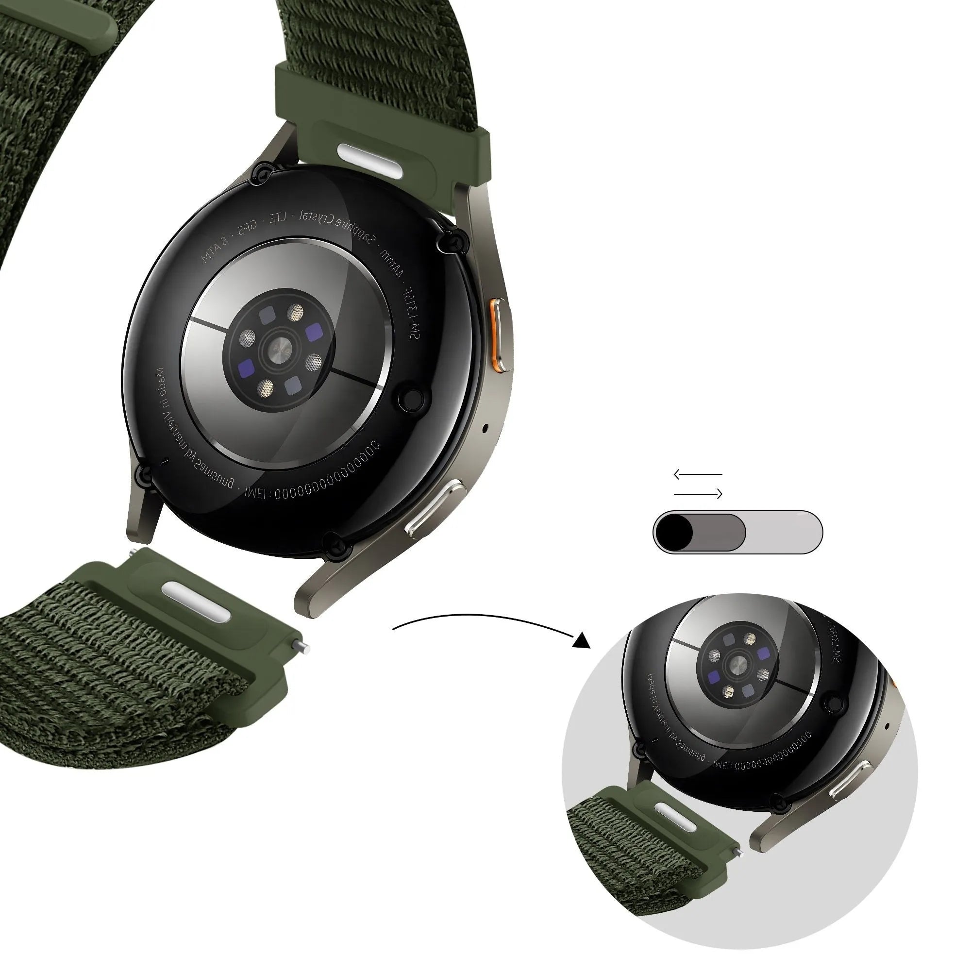 Bandz Bracelet nylon 'Easy fit' Amazfit Balance 2 (vert)
