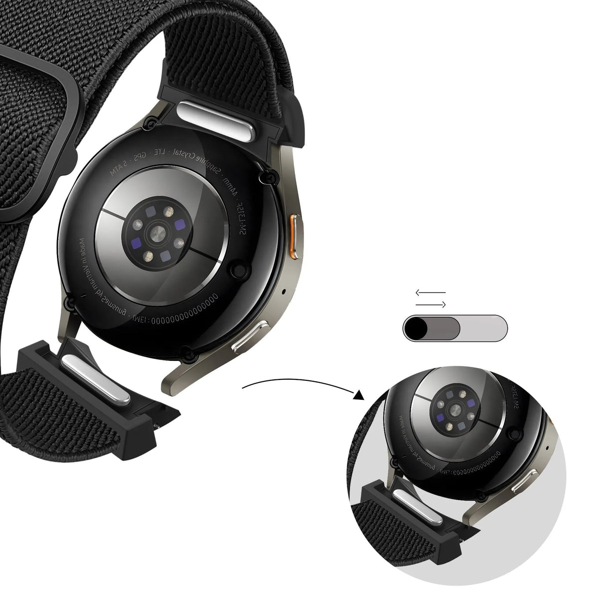 Bandz Bracelet elastique 'Easy Fit' Samsung Galaxy Watch 5 - 44mm (noir)
