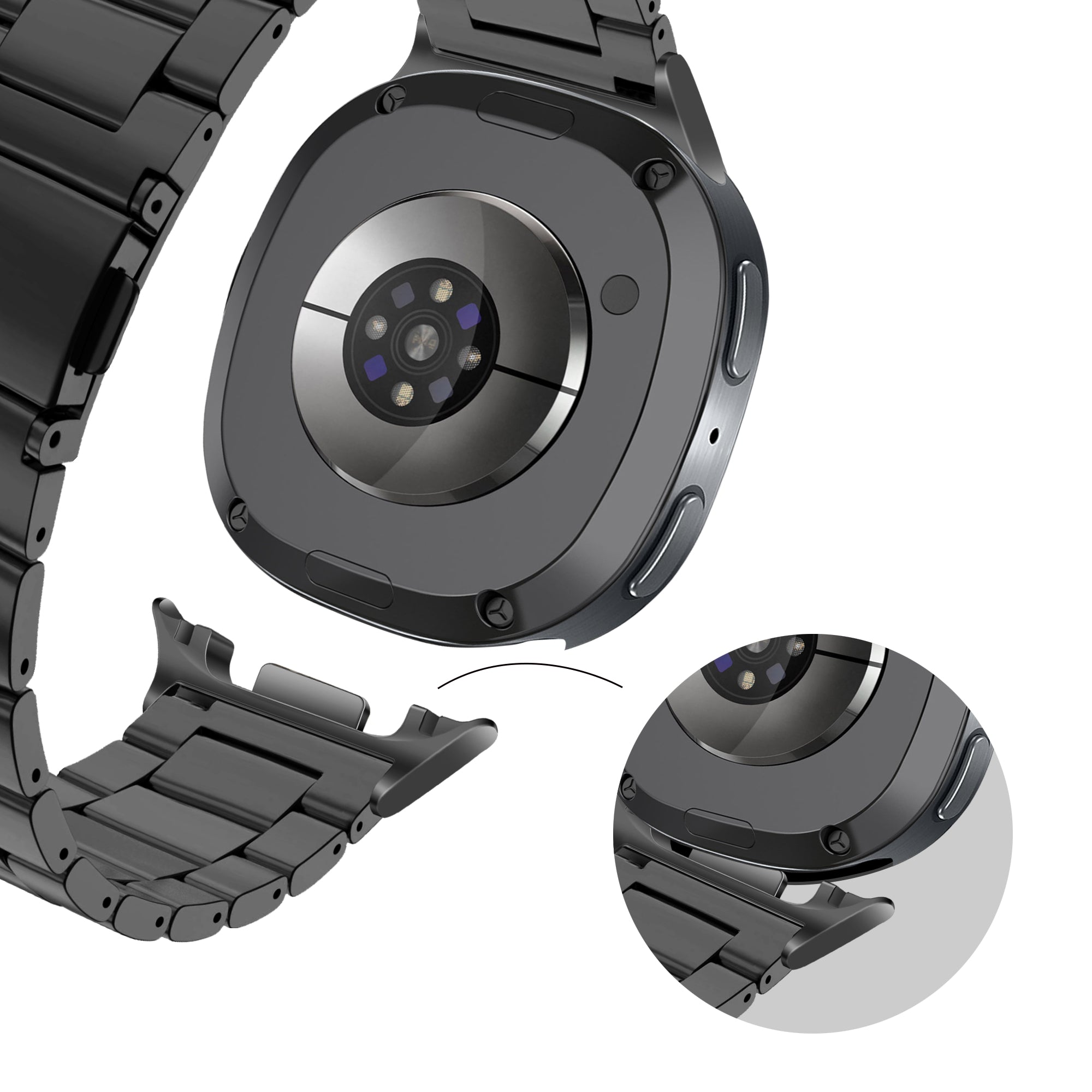 Bandz Bracelet acier 'Classic' Samsung Galaxy Watch 8 - 44mm (noir)