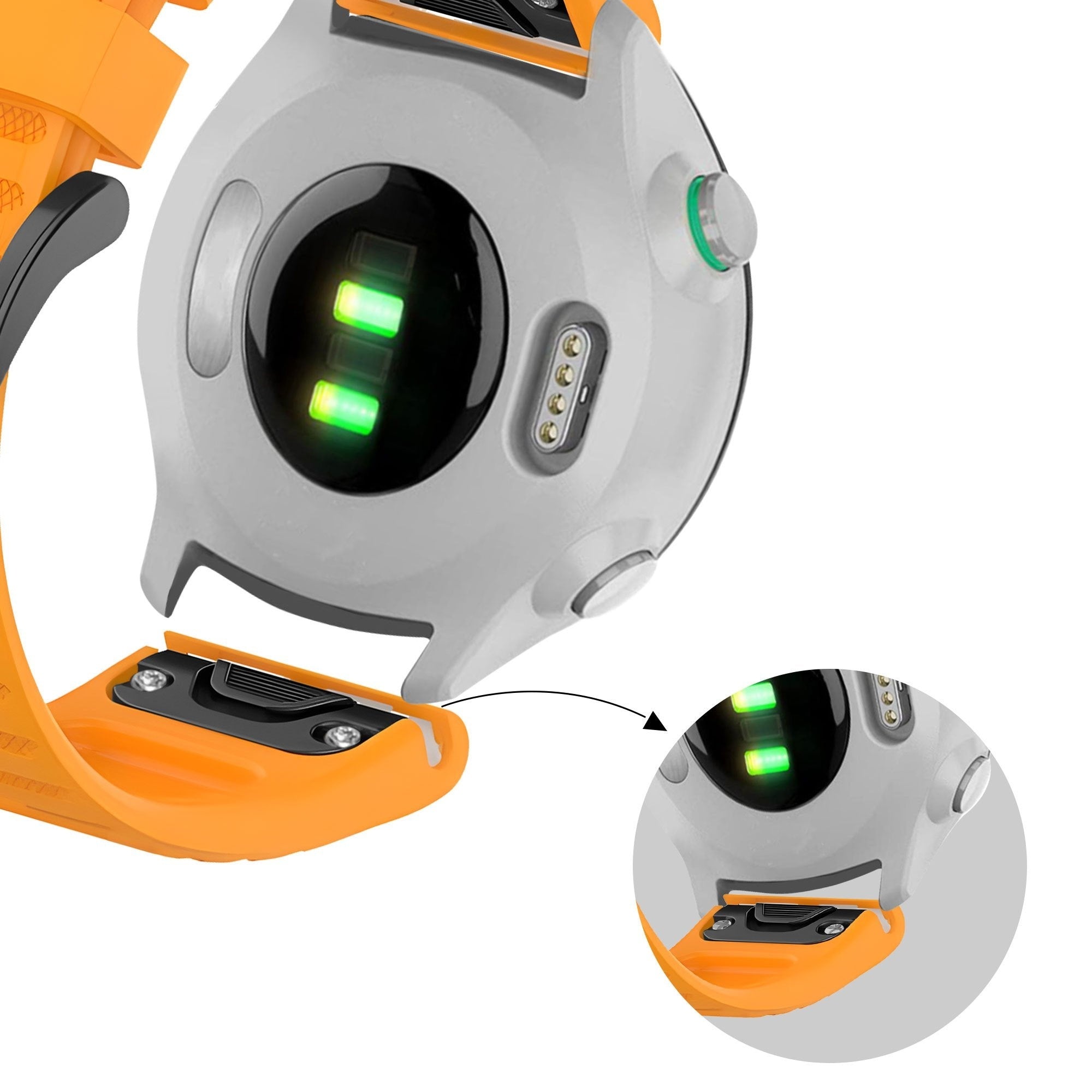 Bandz Bracelet silicone avec boucle Garmin Approach S62 (orange)