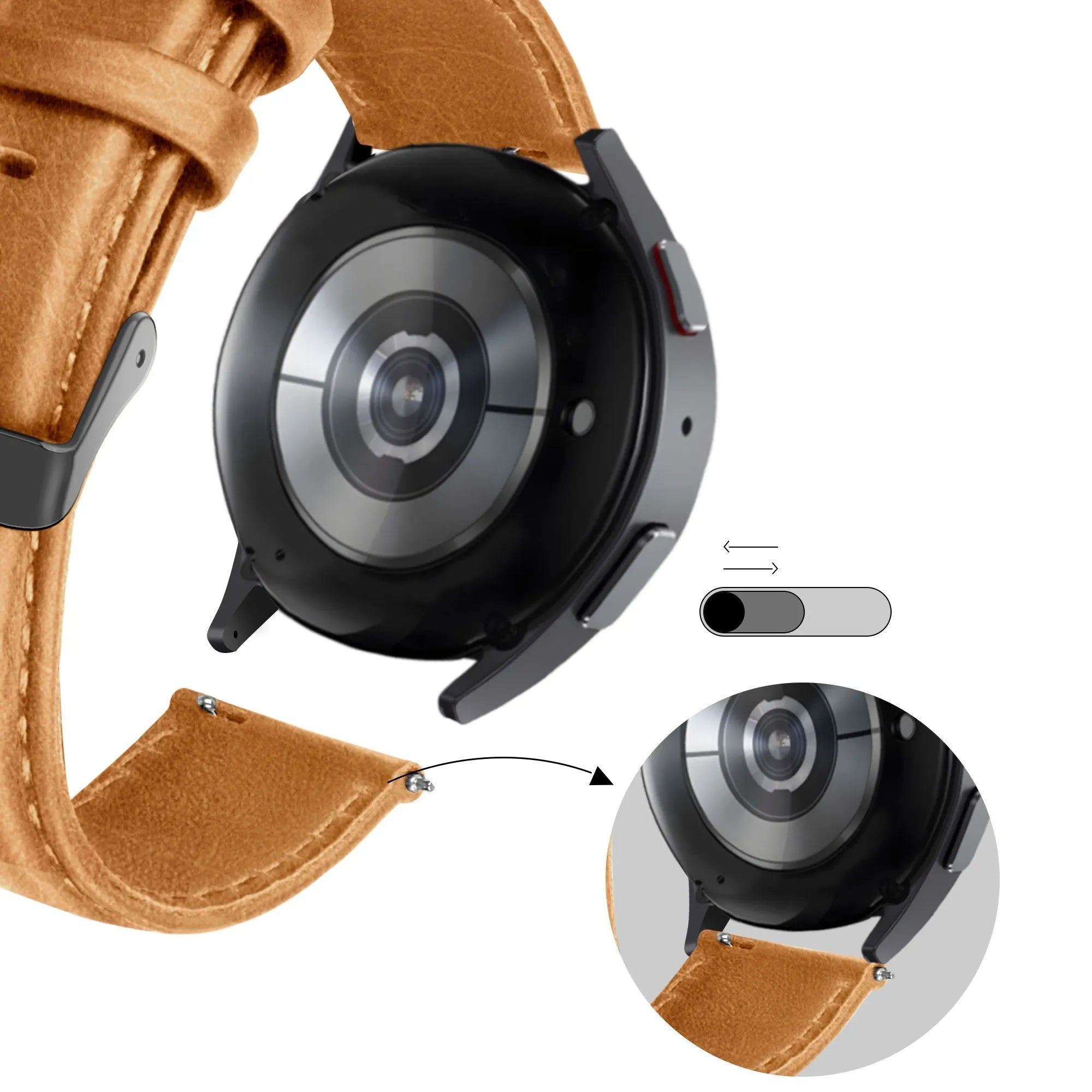 Bandz Bracelet cuir 'Classic' Amazfit Balance 2 (marron)